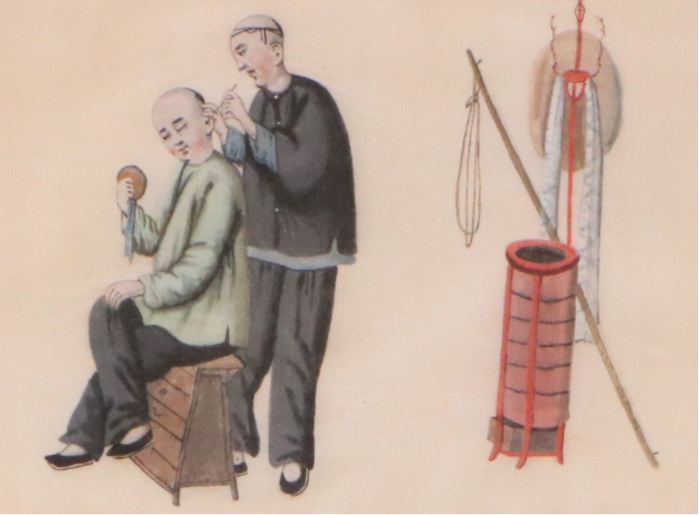 Late Qing Dynasty Watercolor and Gouache Paintings of Scenes of Daily Life
