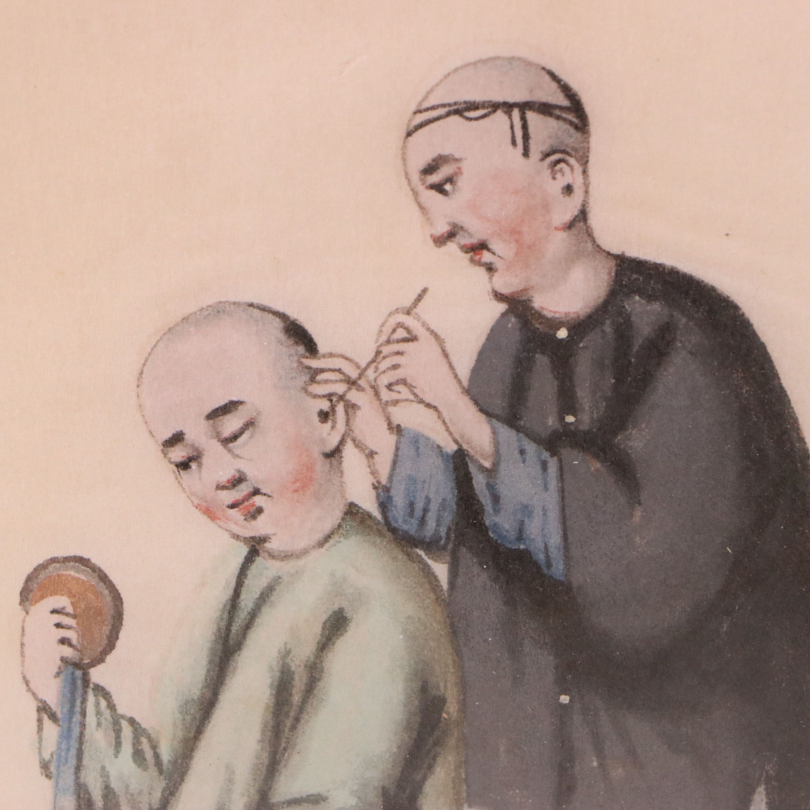 Late Qing Dynasty Watercolor and Gouache Paintings of Scenes of Daily Life