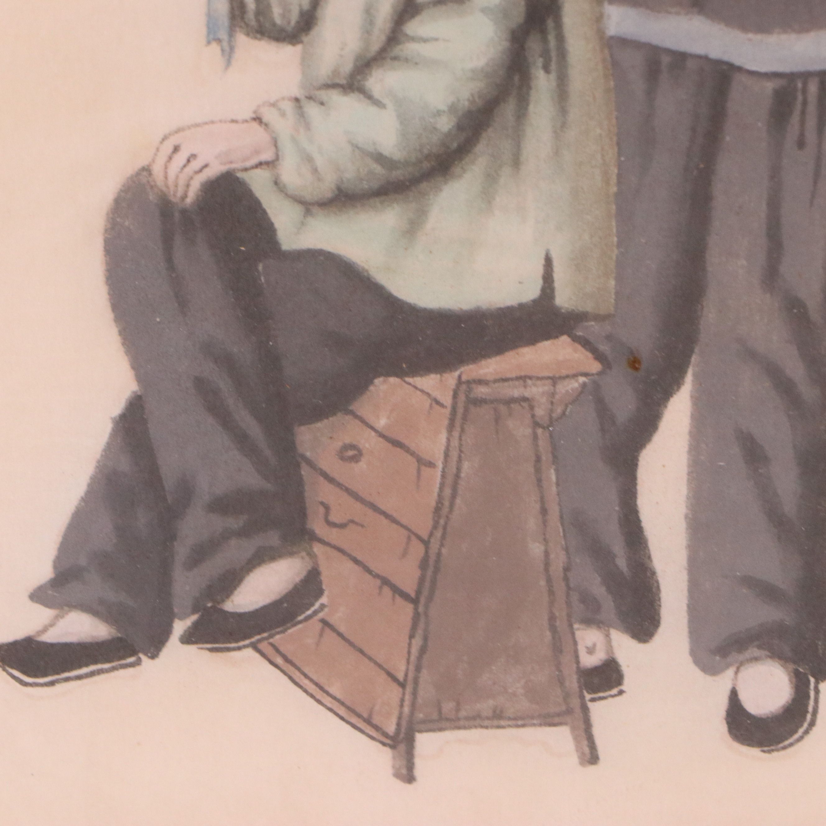 Late Qing Dynasty Watercolor and Gouache Paintings of Scenes of Daily Life