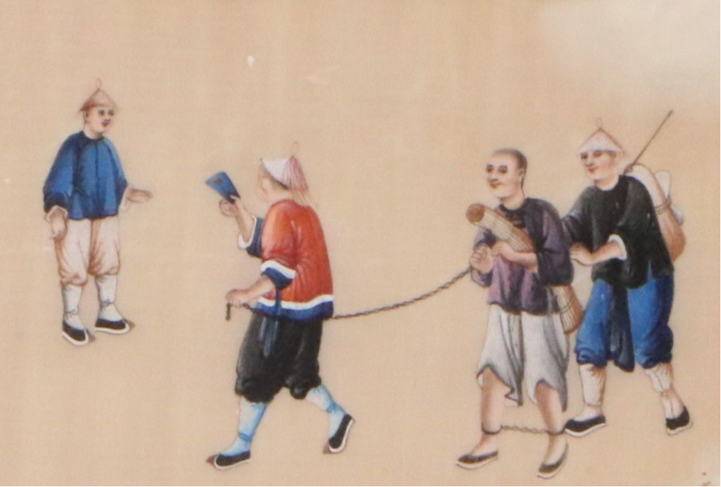 Late Qing Dynasty Watercolor and Gouache Paintings of Scenes of Daily Life