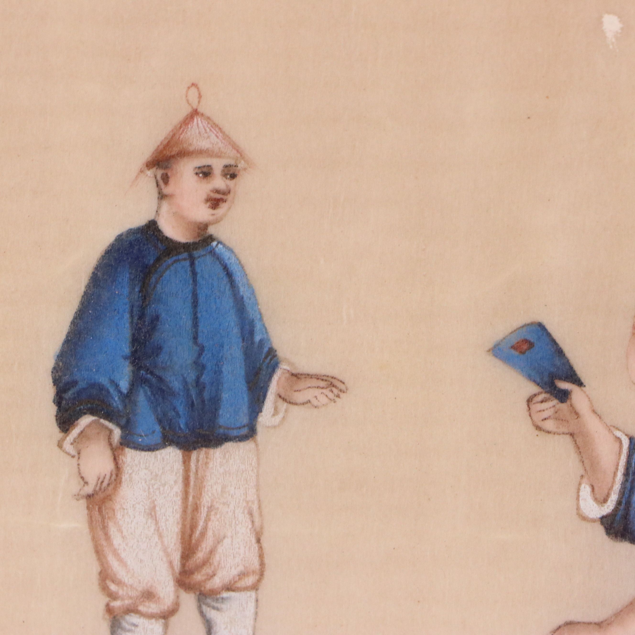 Late Qing Dynasty Watercolor and Gouache Paintings of Scenes of Daily Life