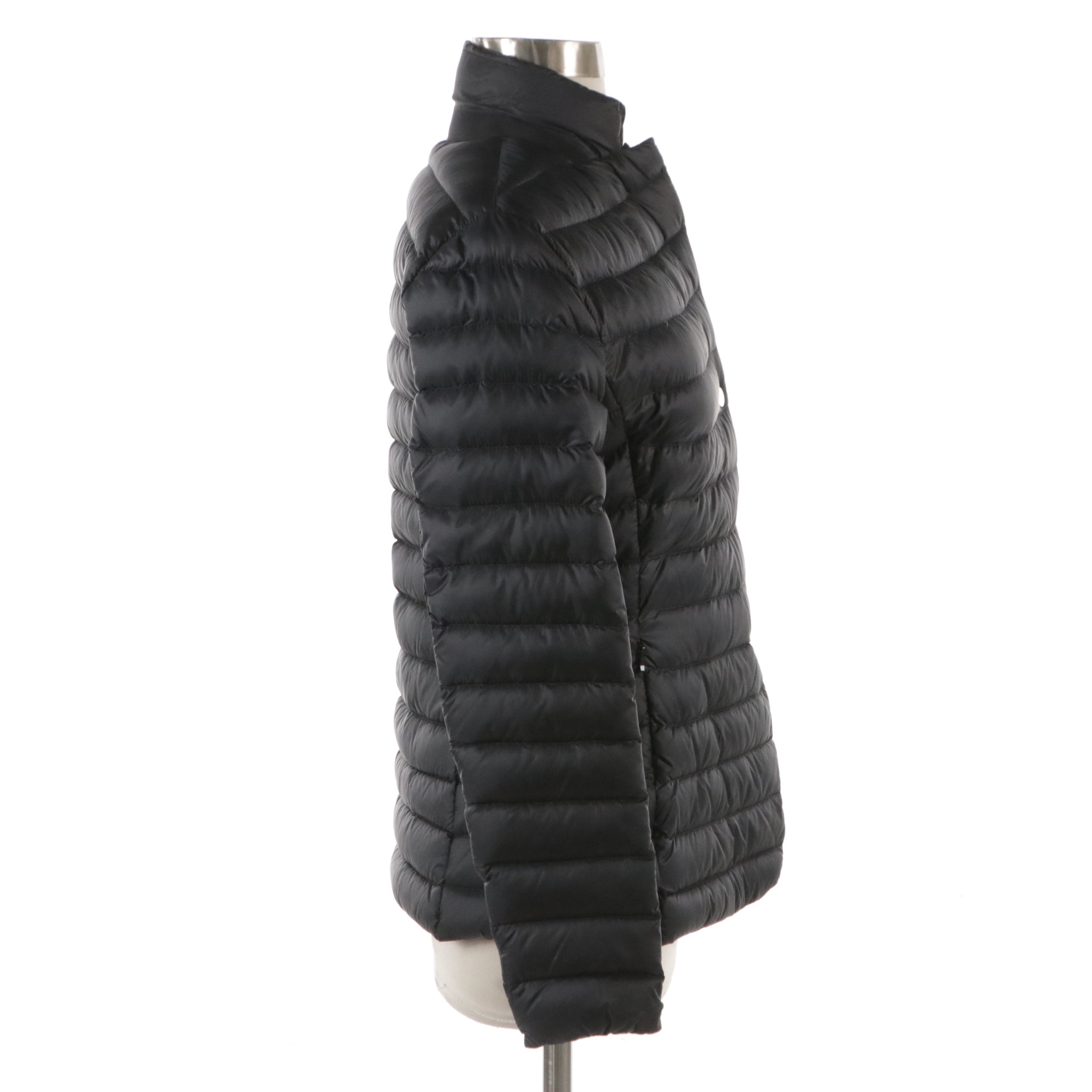 Moncler Longue Saison Collection Opale Fitted Down Jacket in Black