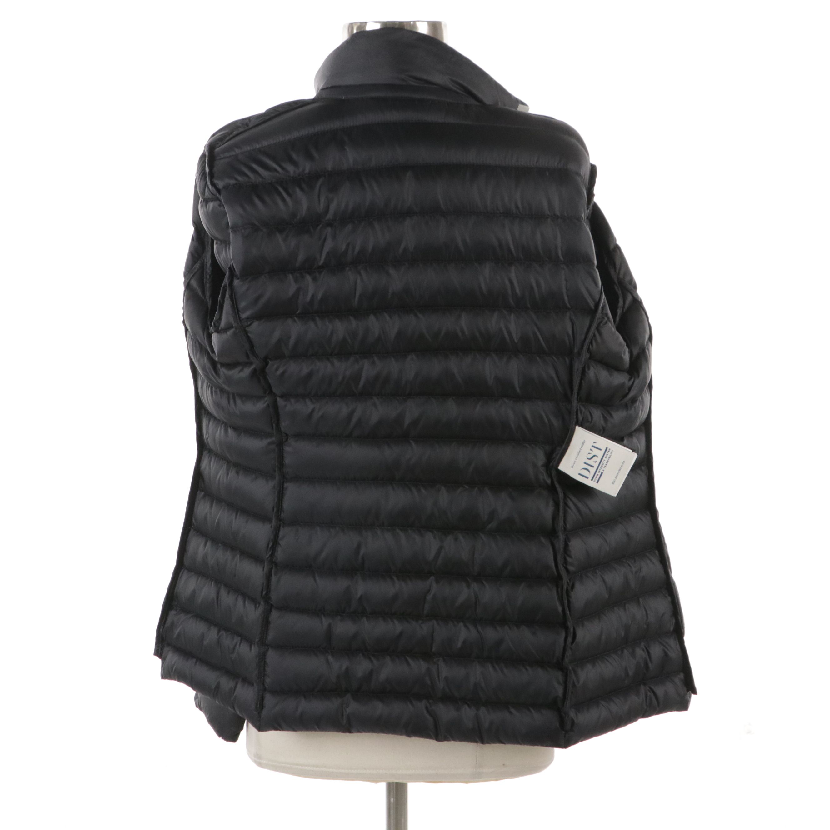 Moncler Longue Saison Collection Opale Fitted Down Jacket in Black