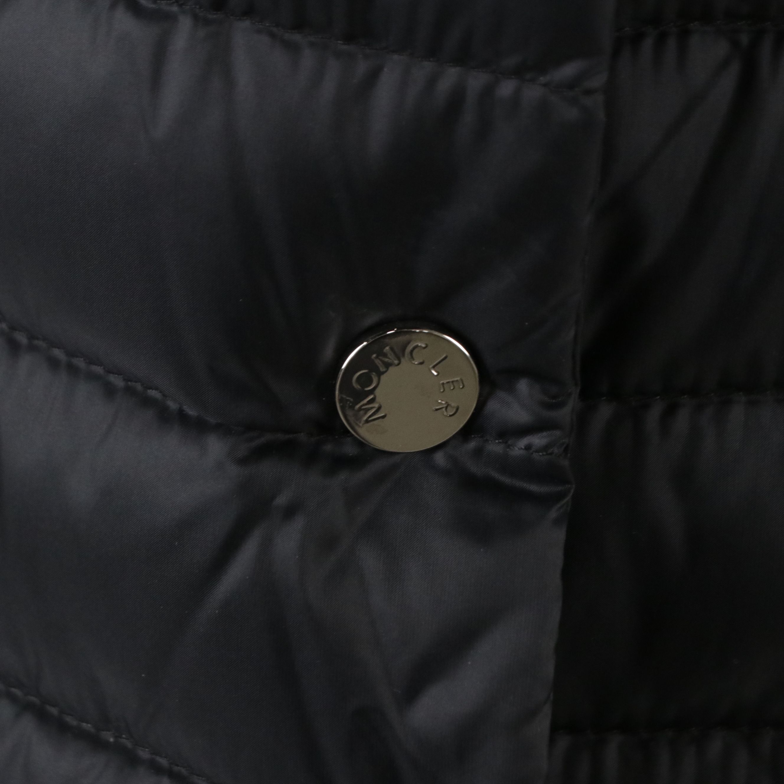 Moncler Longue Saison Collection Opale Fitted Down Jacket in Black