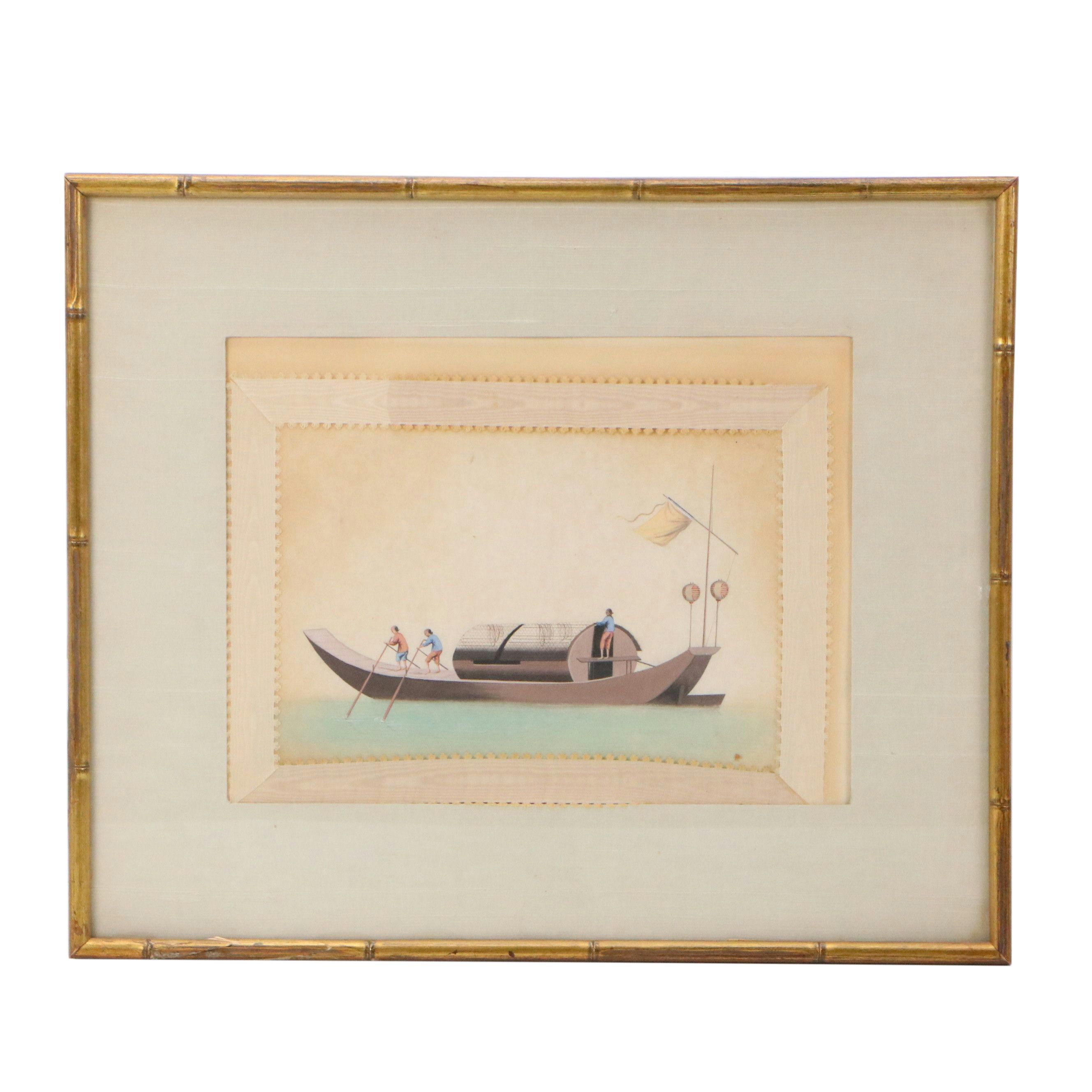 Late Qing Dynasty Watercolor and Gouache Paintings of Scenes of Daily Life