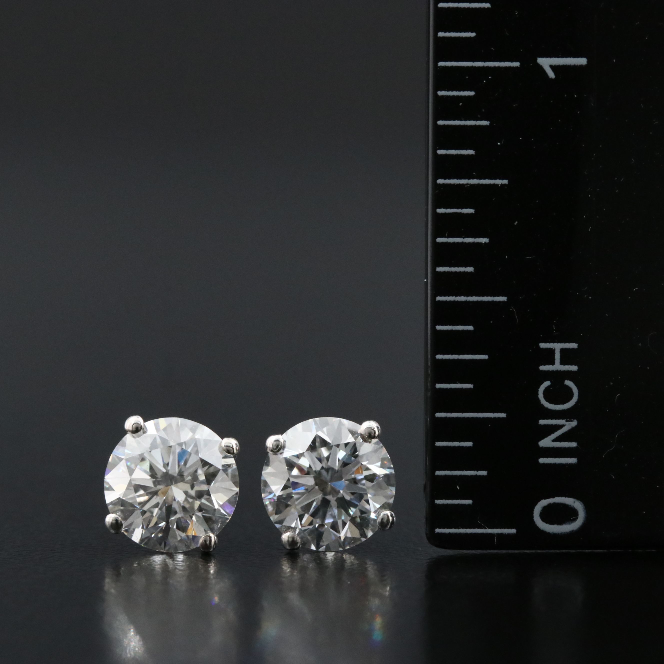 14K 3.10 CTW Lab Grown Diamond Stud Earrings with IGI Jewelry Report