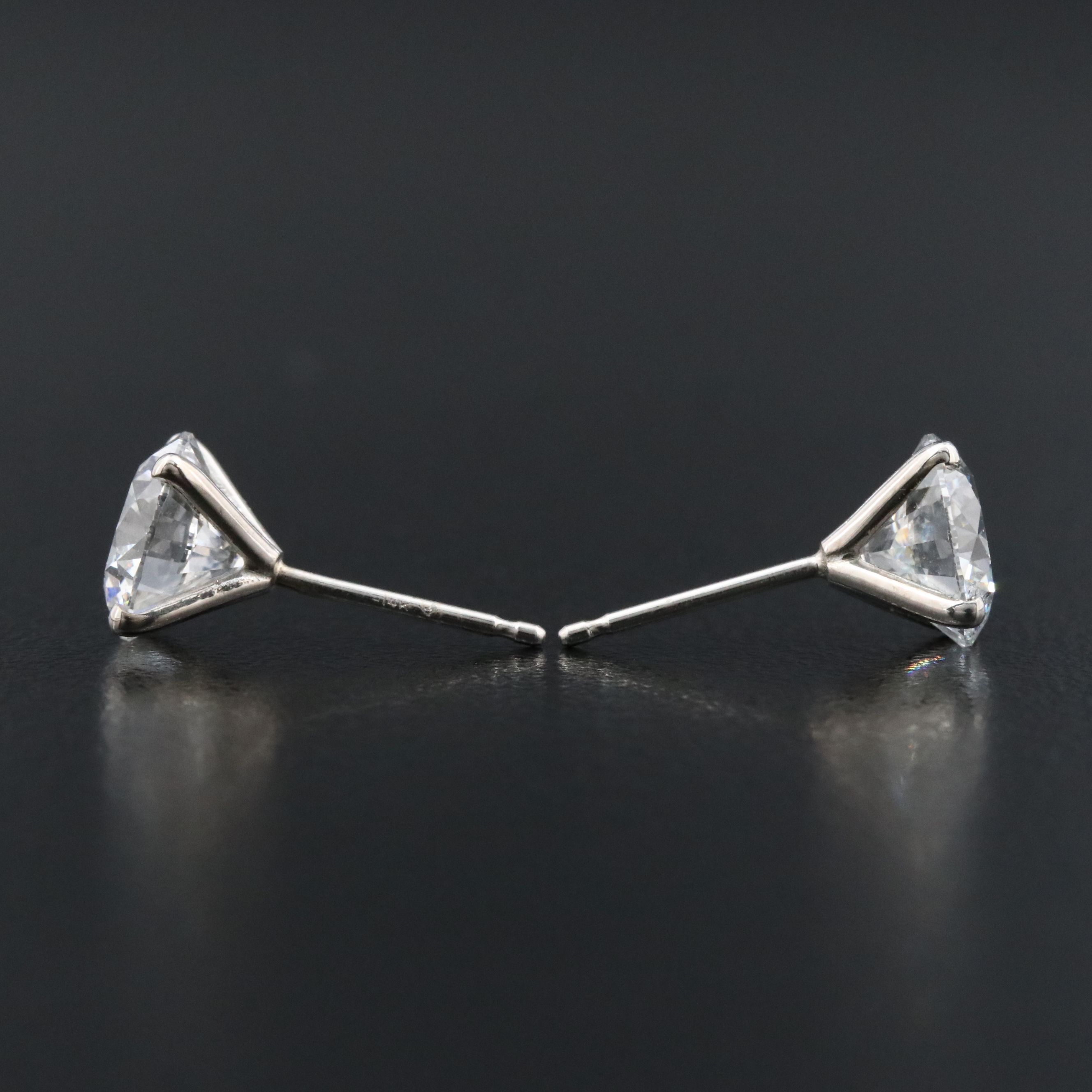 14K 3.10 CTW Lab Grown Diamond Stud Earrings with IGI Jewelry Report