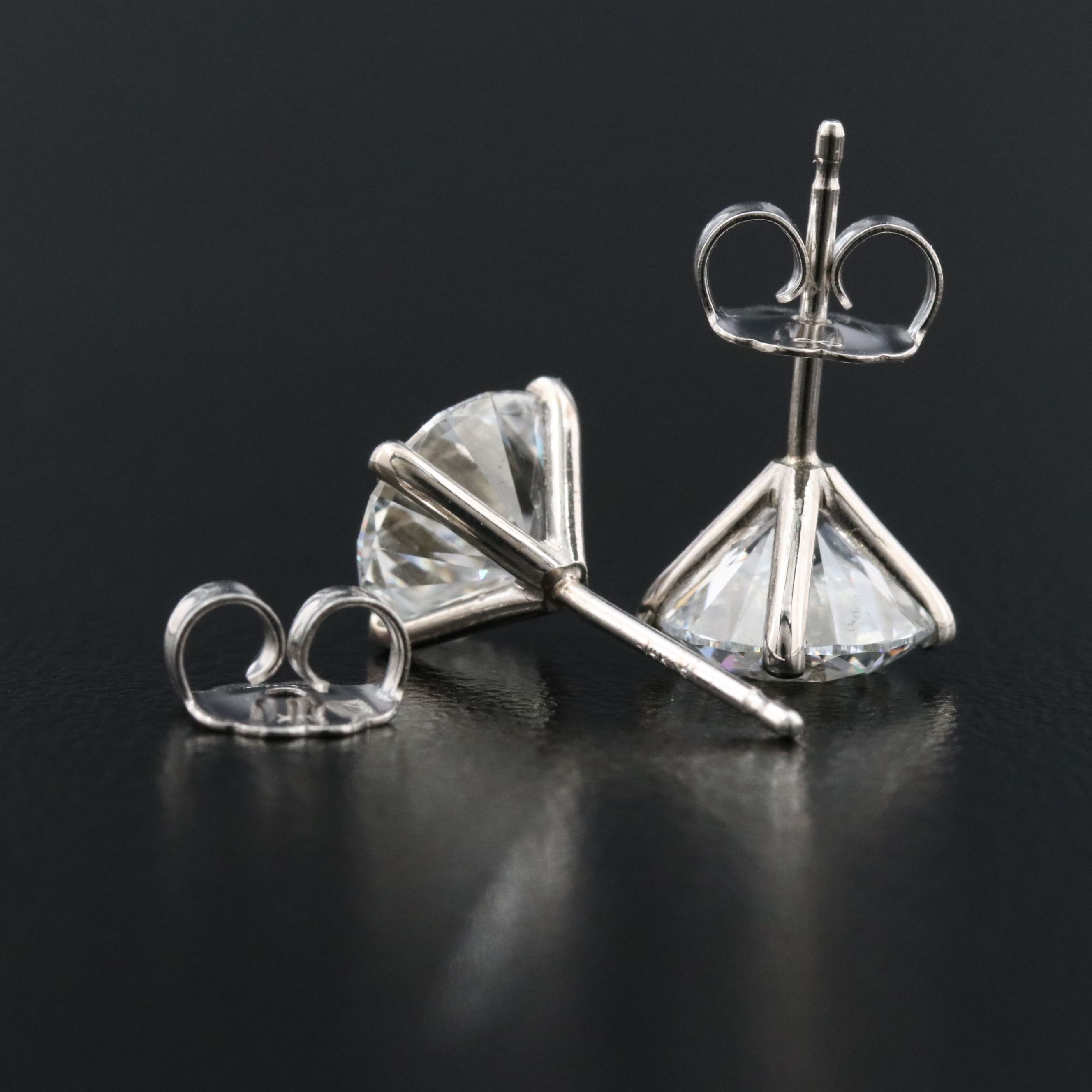 14K 3.10 CTW Lab Grown Diamond Stud Earrings with IGI Jewelry Report