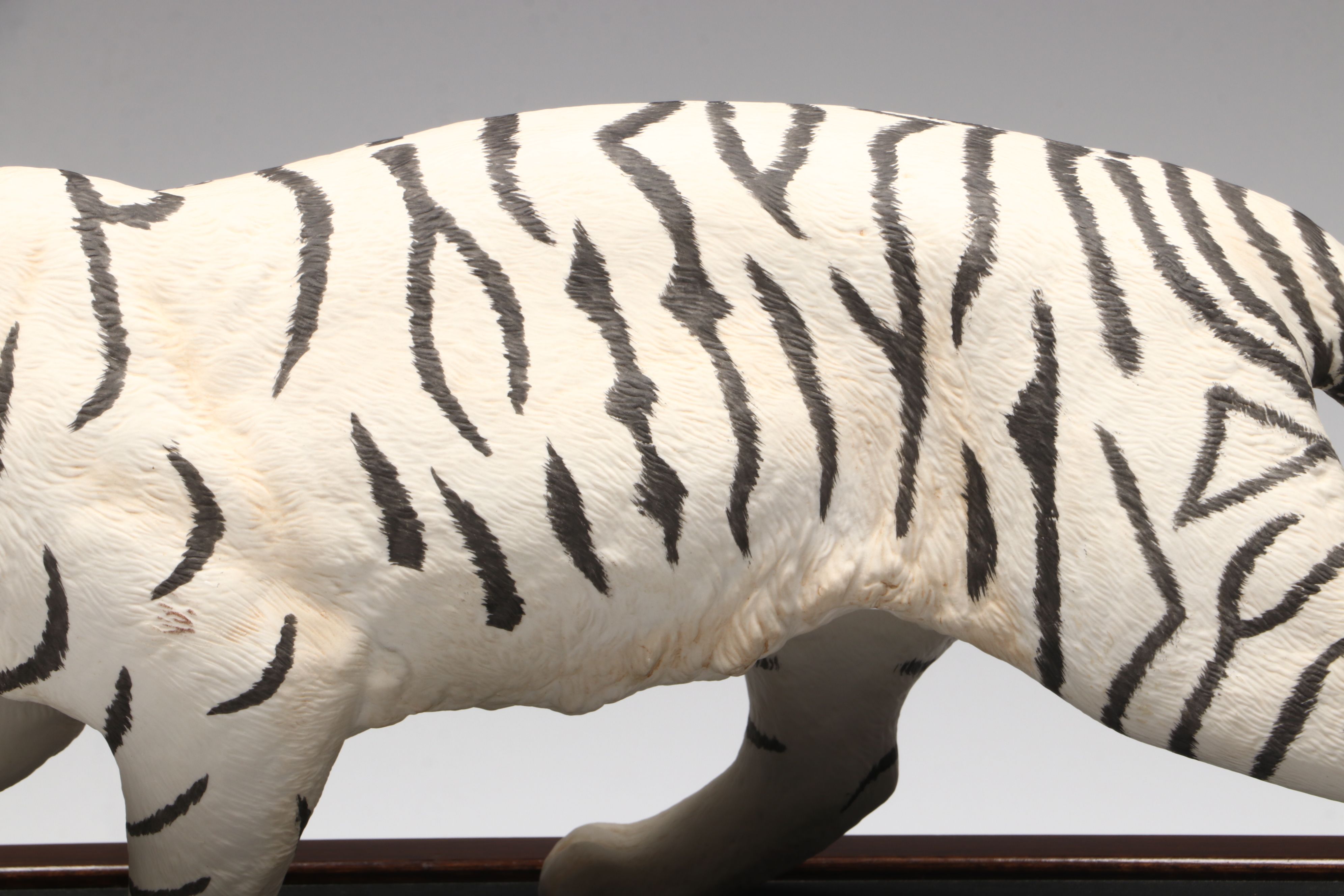 Franklin Mint "White Majesty" Porcelain Tiger on Wood Plinth