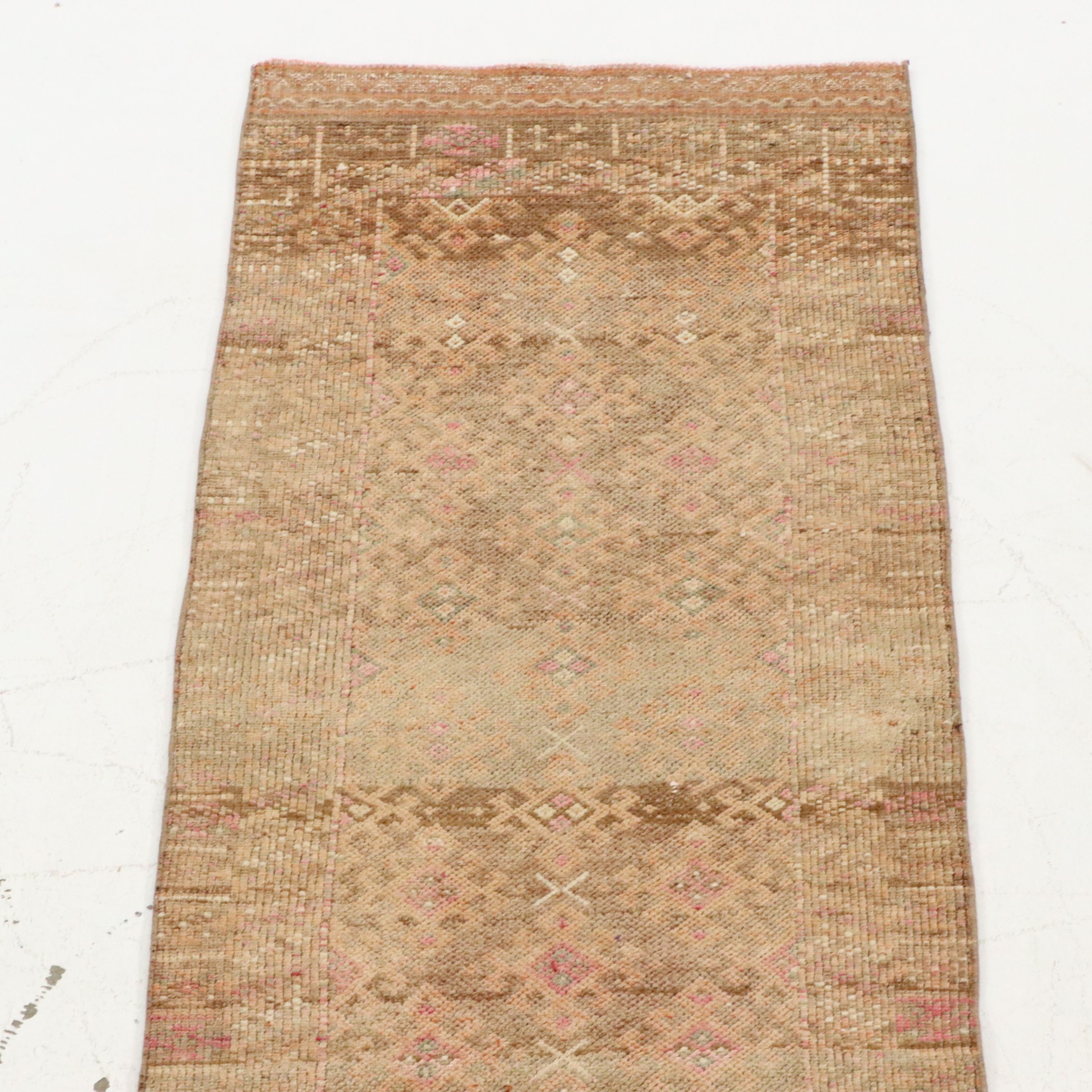 2'9 x 12'3 Hand-Knotted Turkish Oushak Carpet Runner