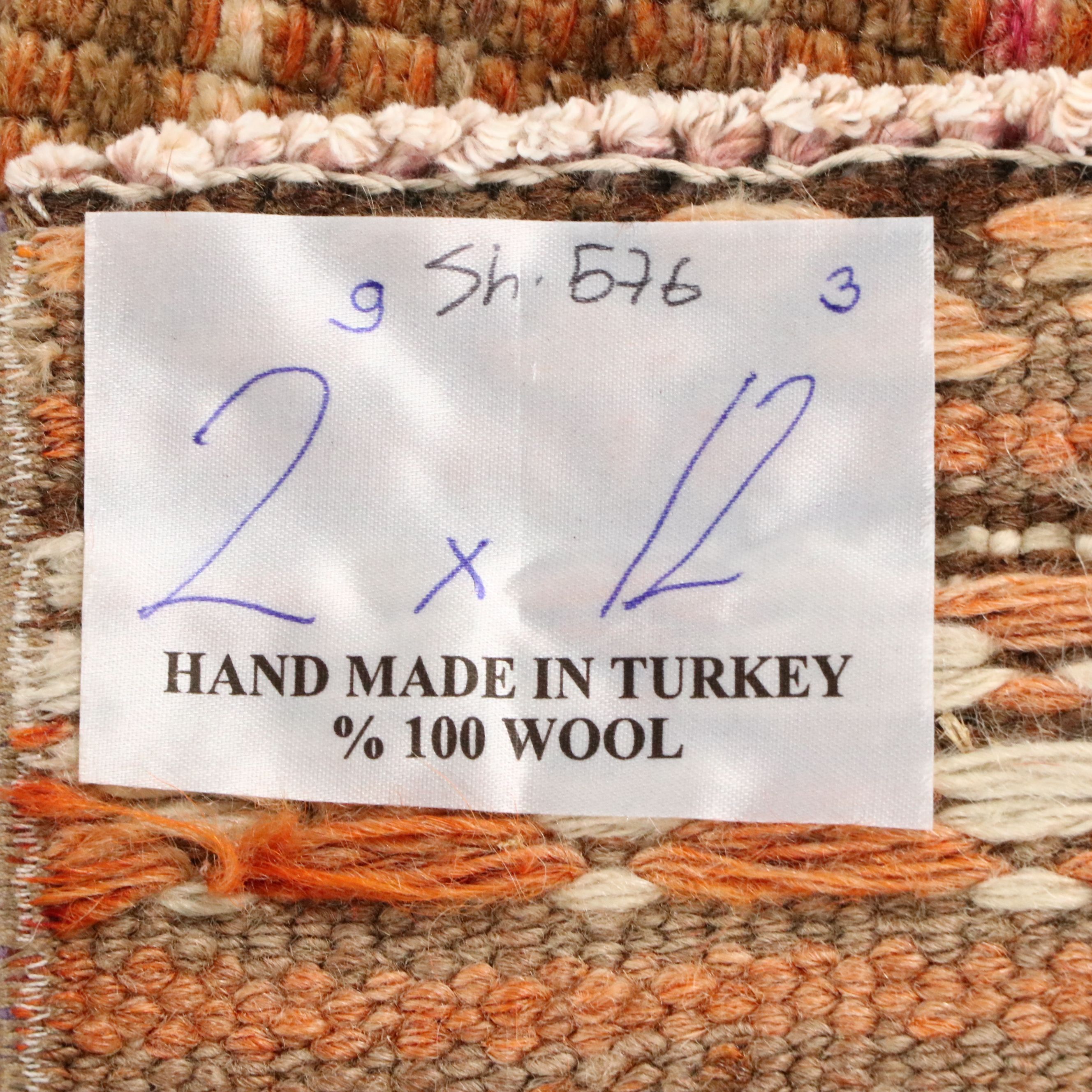 2'9 x 12'3 Hand-Knotted Turkish Oushak Carpet Runner