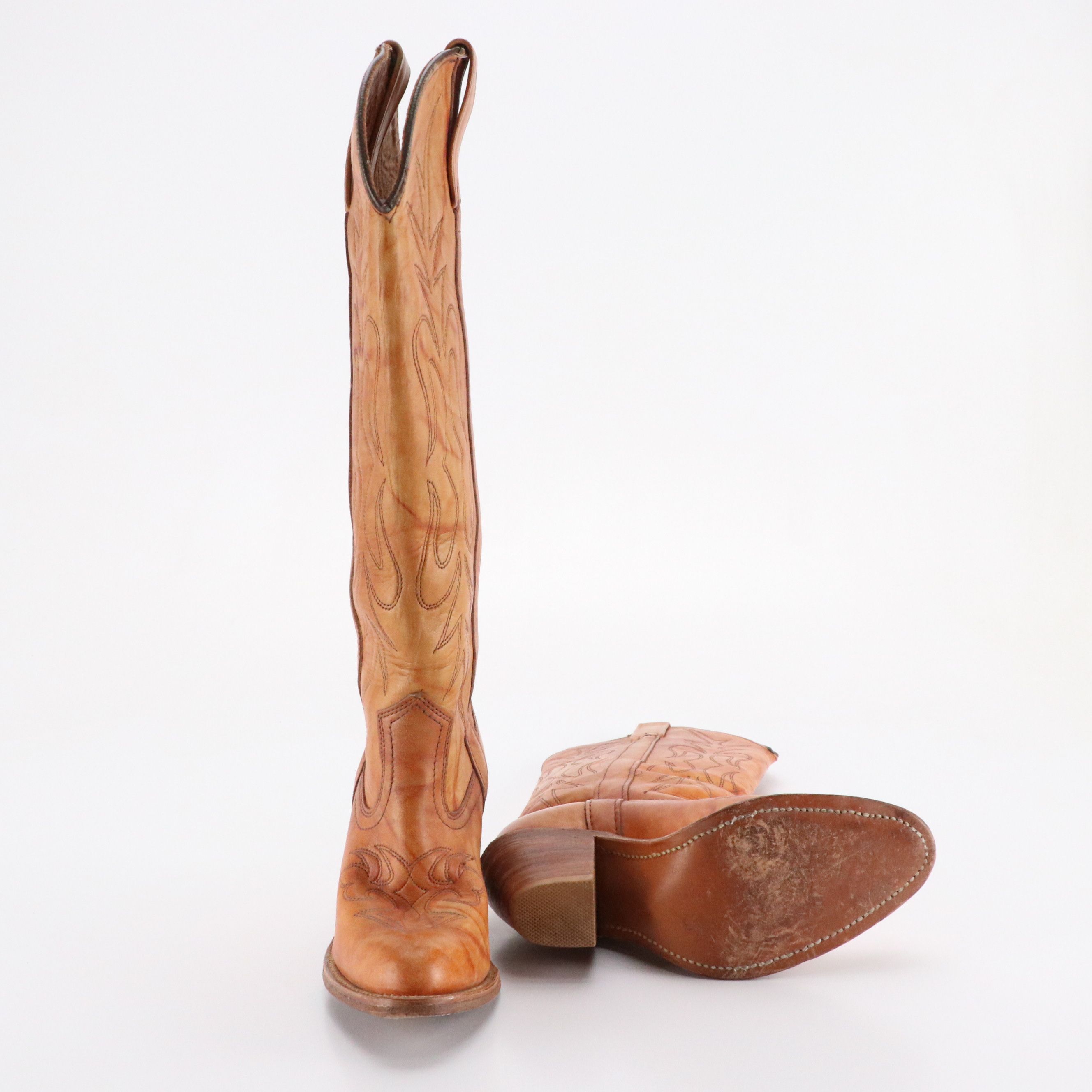 Miss Capezio Leather Western Style Knee-High Boots