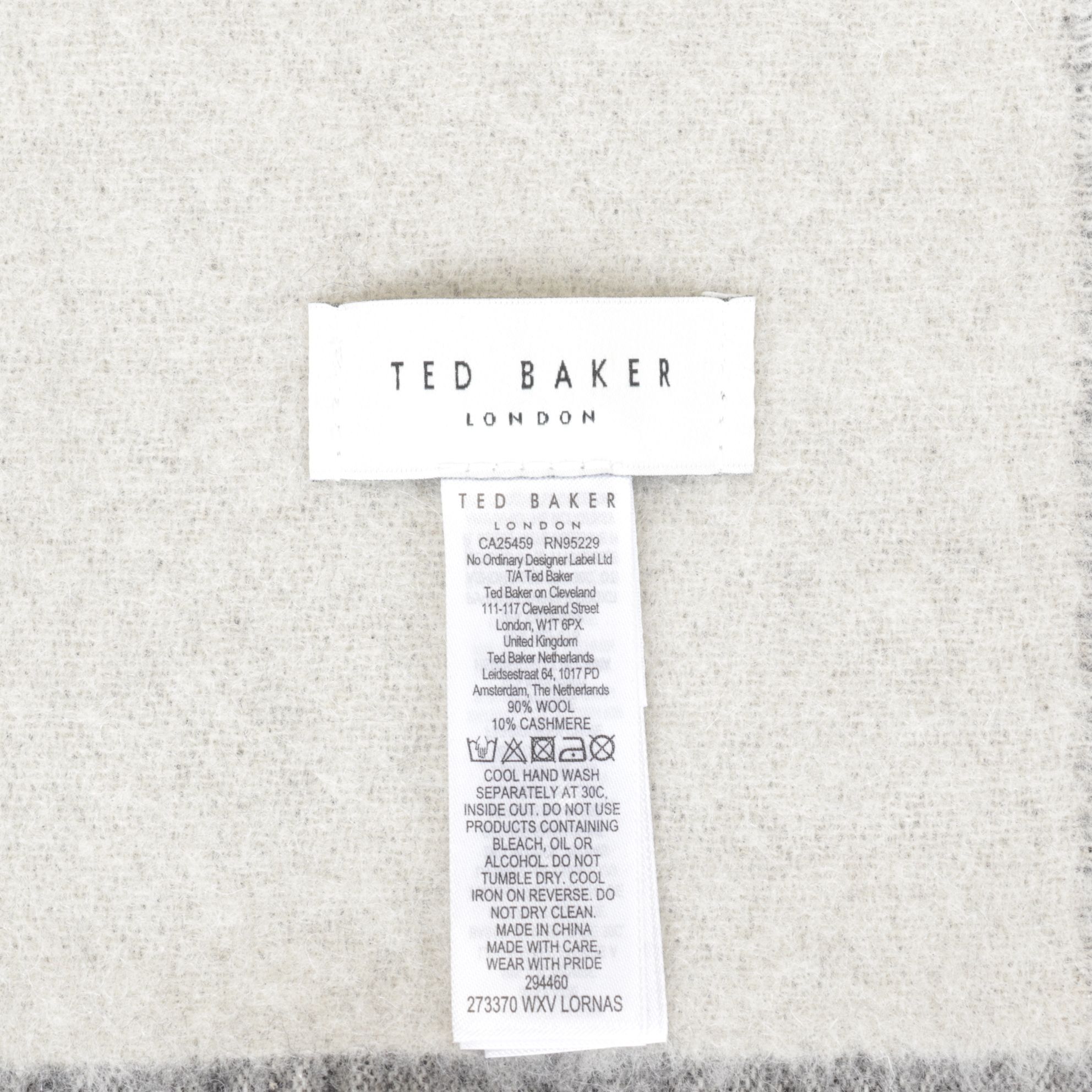 Ted Baker London Charcoal Wool Scarf and "TABBIEE" Fuchsia Cat Coin Purse