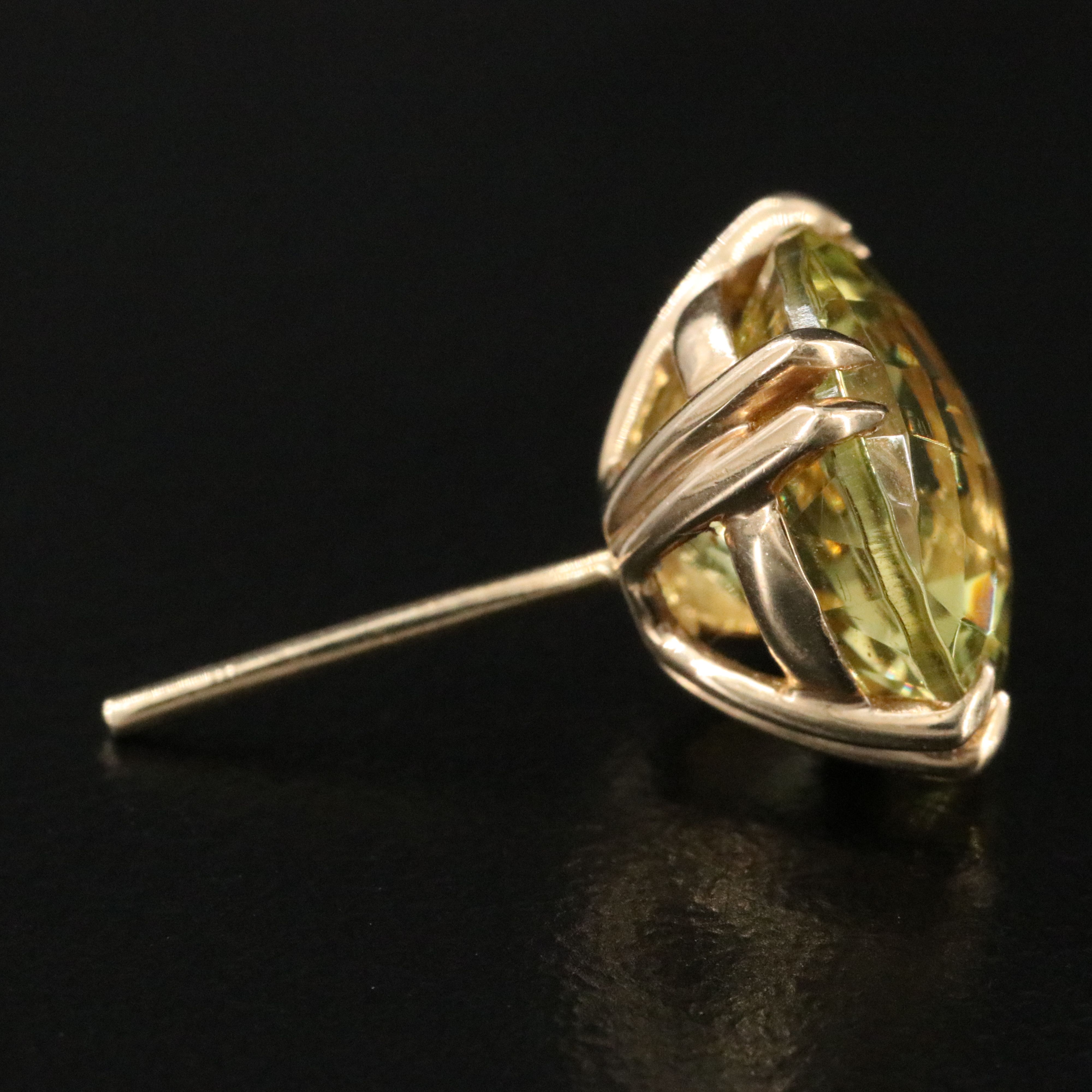 14K Prasiolite Stud Earrings