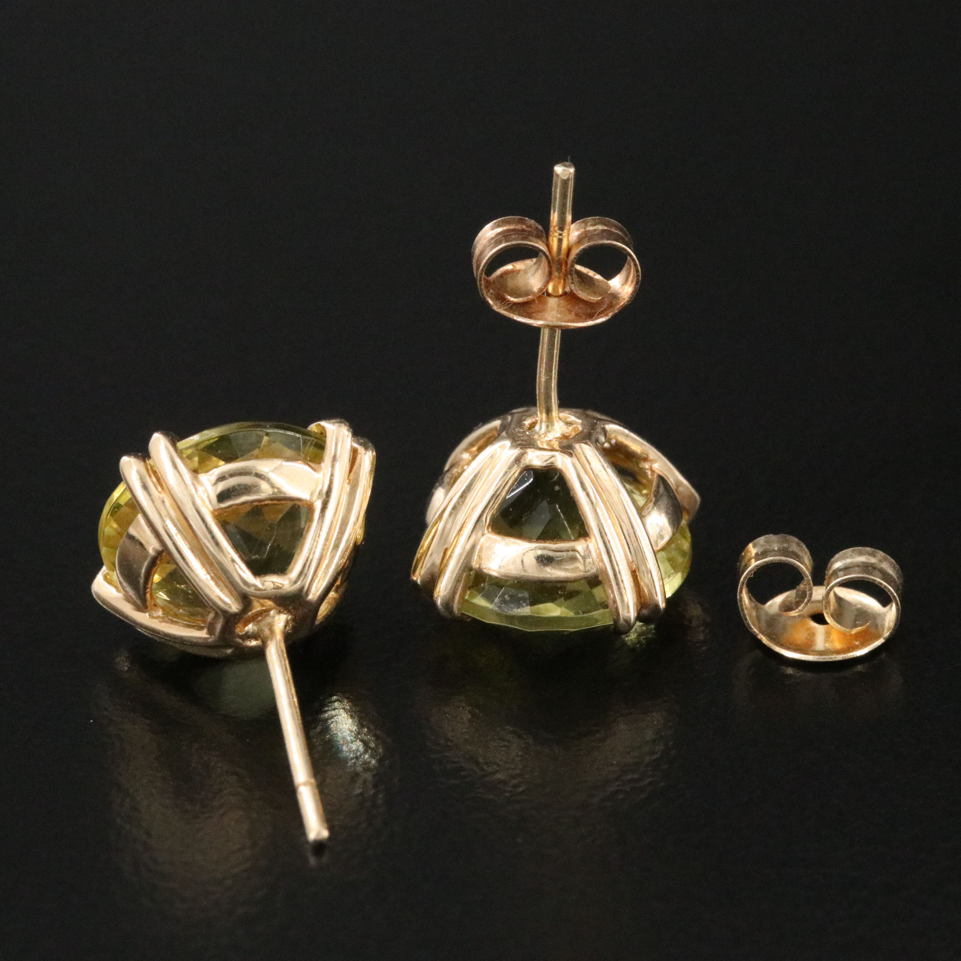 14K Prasiolite Stud Earrings