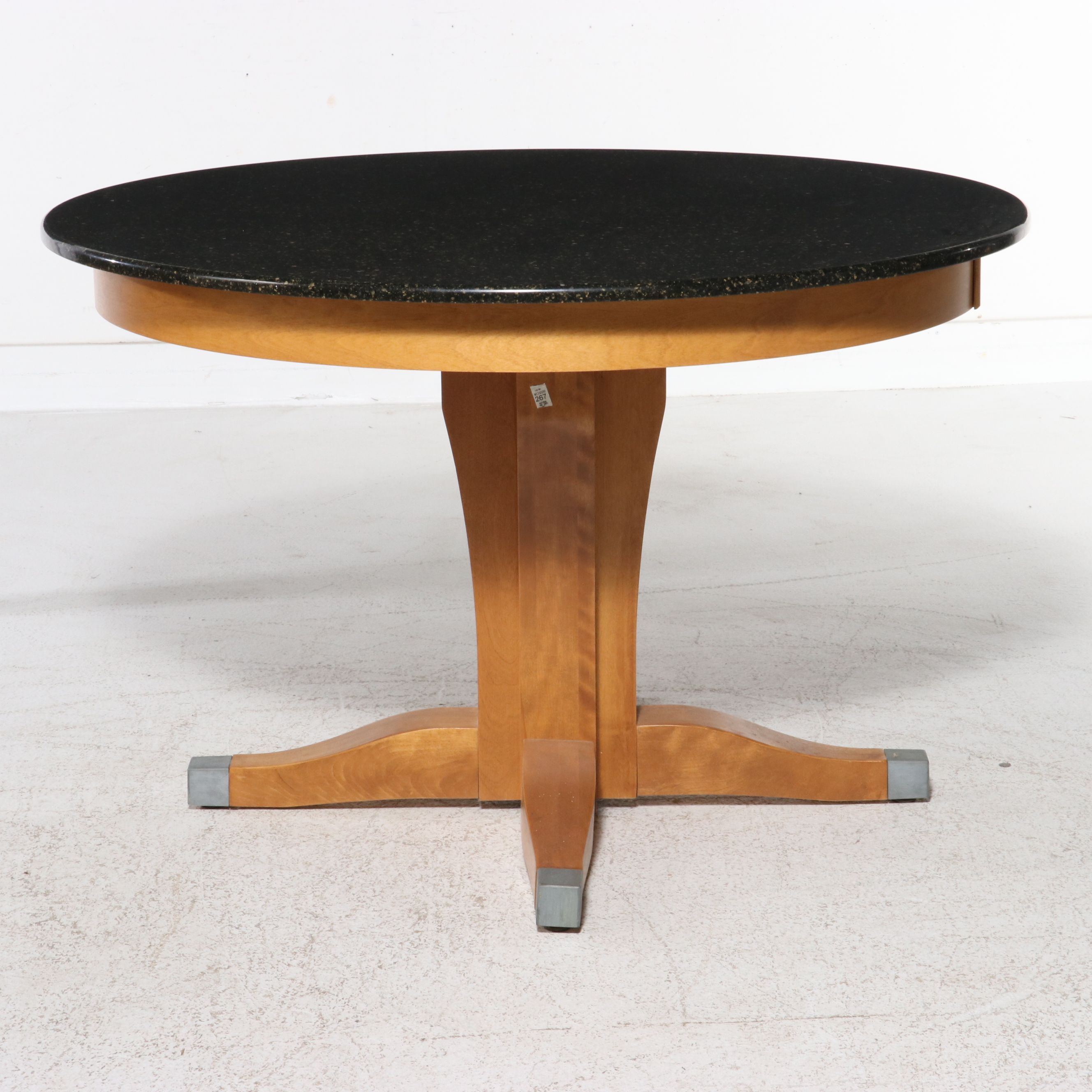 Five-Piece Canadel Birch Dining Set with Granite-Top Pedestal Table