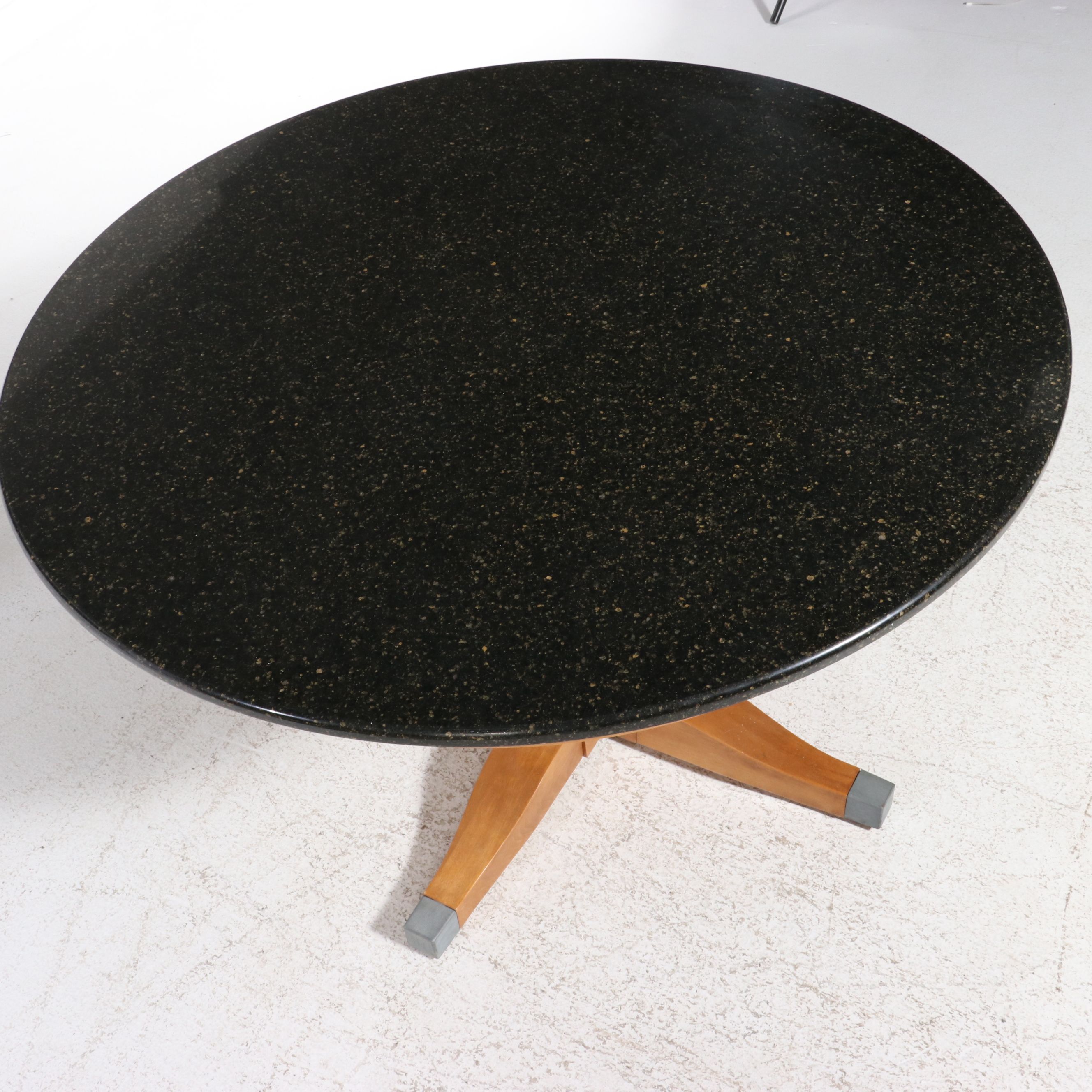 Five-Piece Canadel Birch Dining Set with Granite-Top Pedestal Table