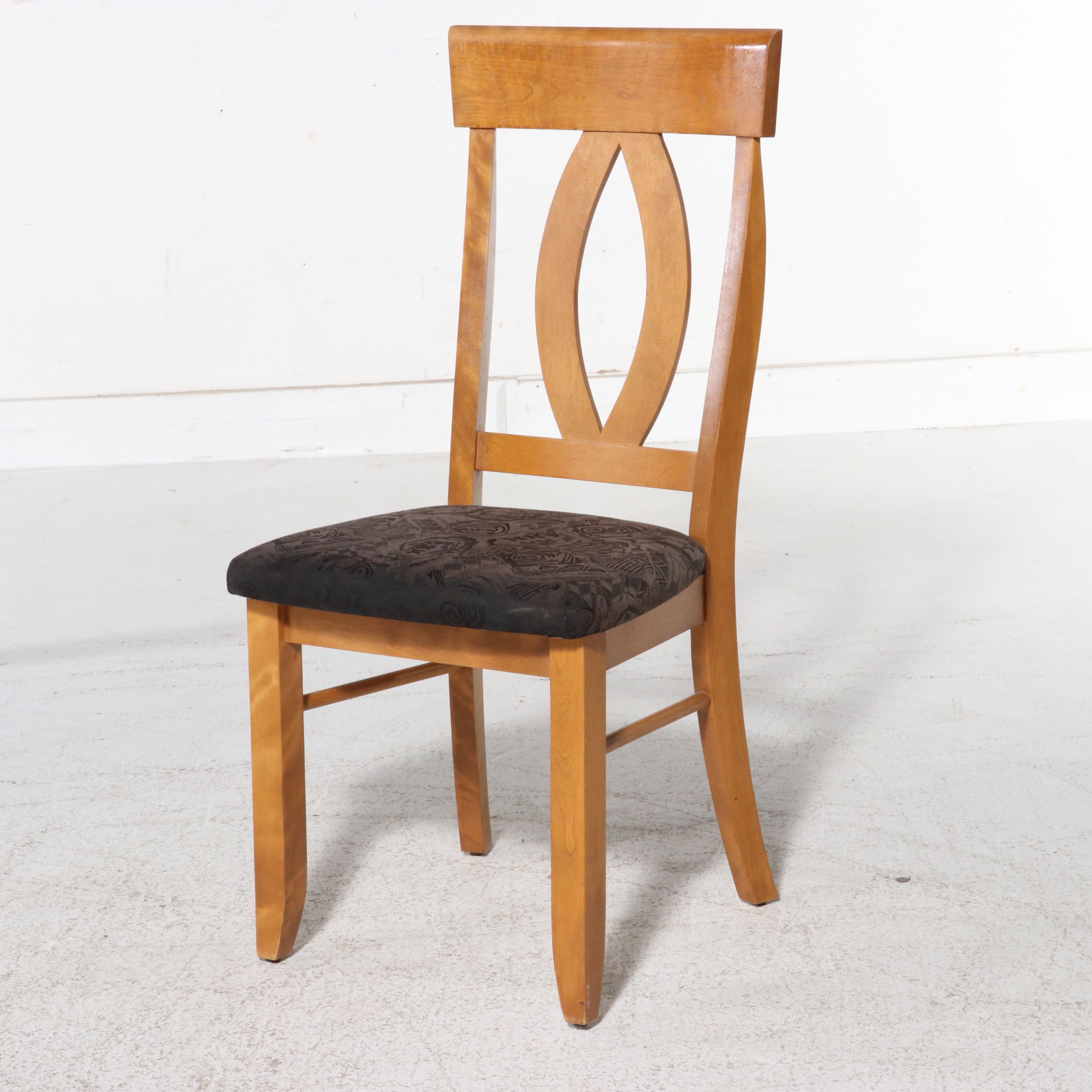 Five-Piece Canadel Birch Dining Set with Granite-Top Pedestal Table