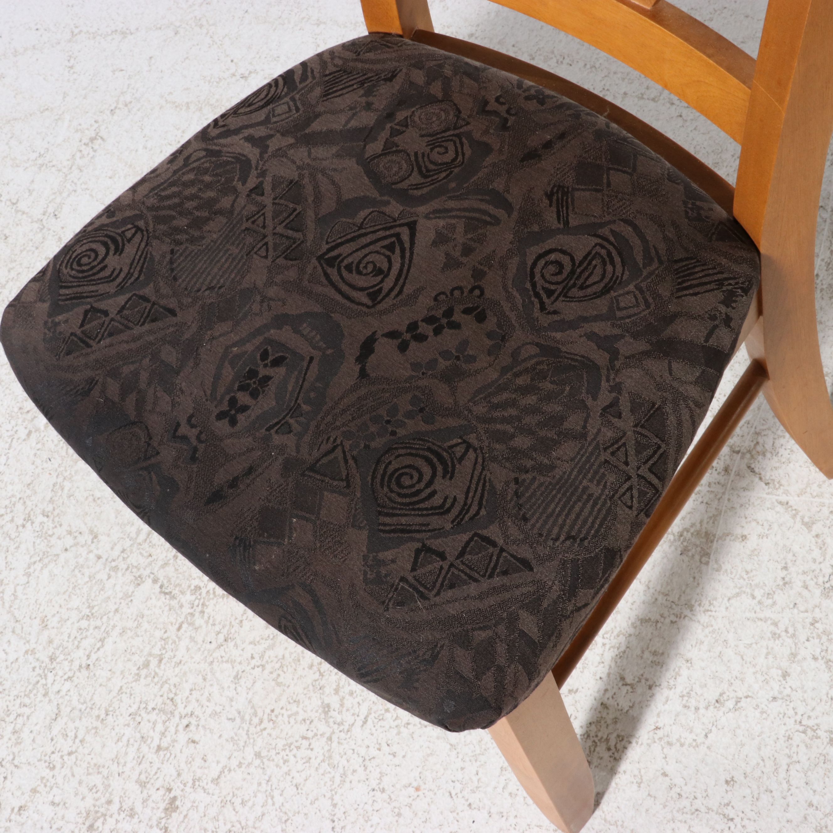 Five-Piece Canadel Birch Dining Set with Granite-Top Pedestal Table