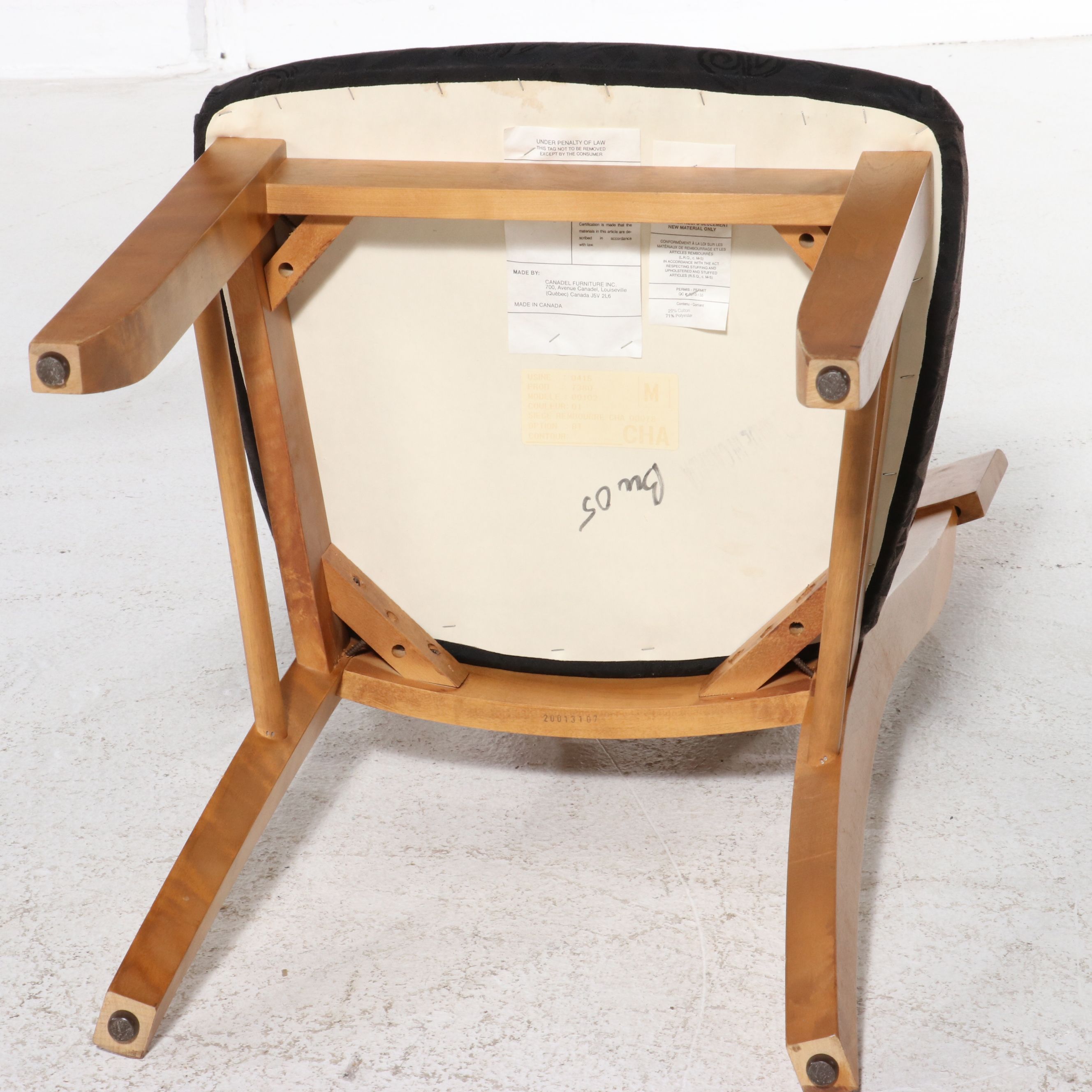 Five-Piece Canadel Birch Dining Set with Granite-Top Pedestal Table