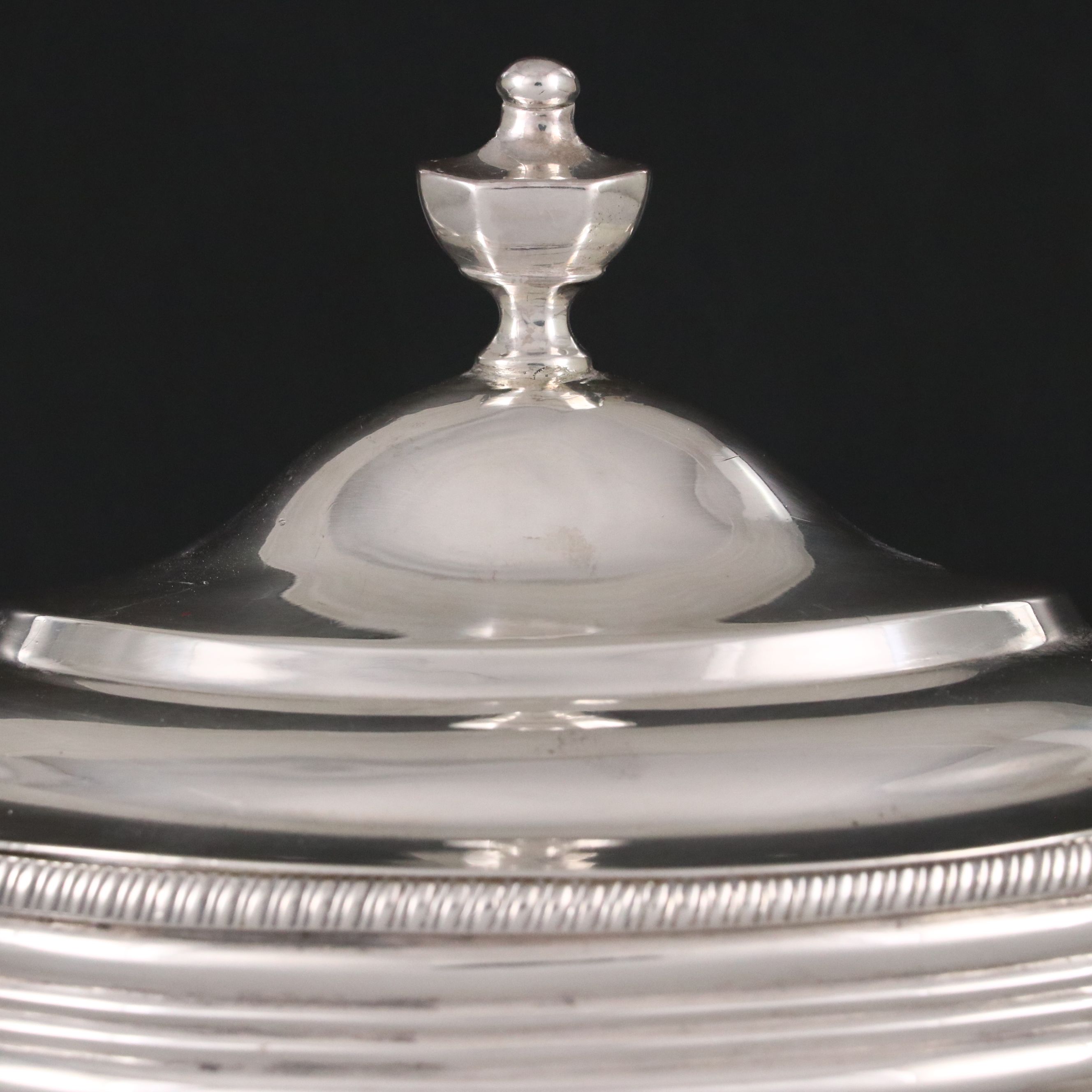 John Owen Jr. Monogrammed Sterling Silver Lidded Sugar, Early 19th Century