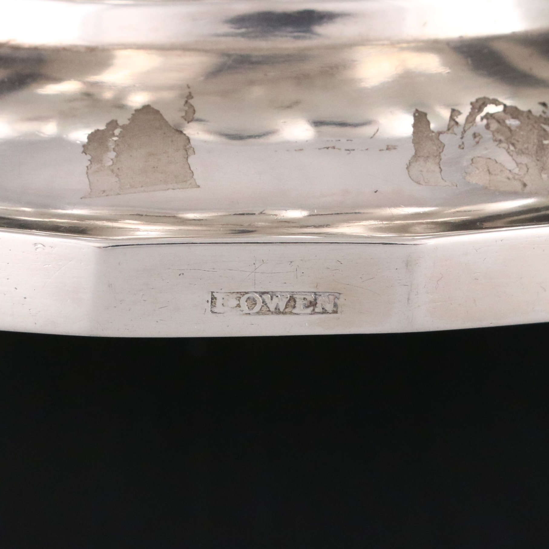 John Owen Jr. Monogrammed Sterling Silver Lidded Sugar, Early 19th Century