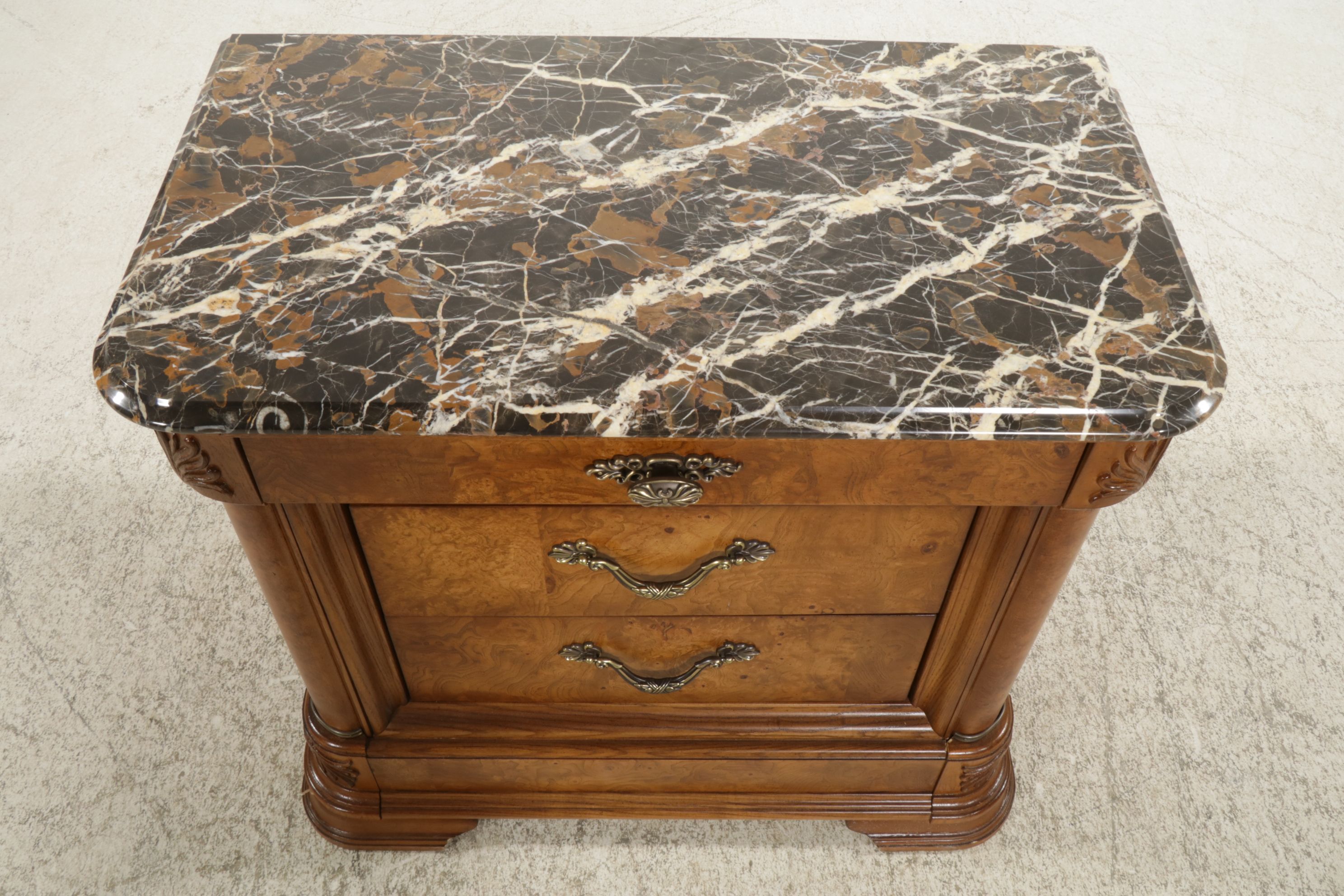 American Drew Marble Top Nightstand, 2001