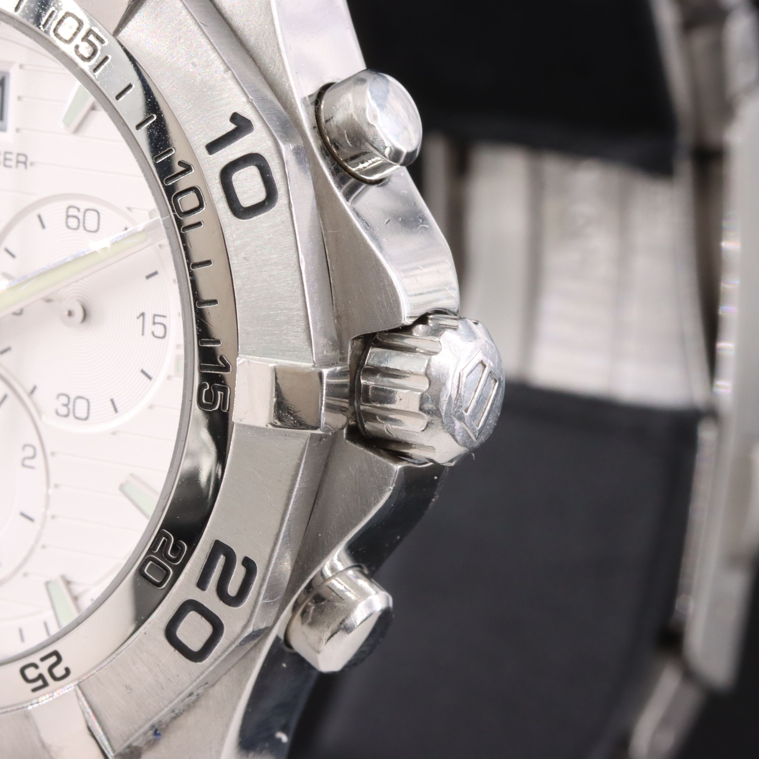 Tag Heuer Aquaracer Date 1/10th Chronograph Steel Quartz Watch # CAF101F