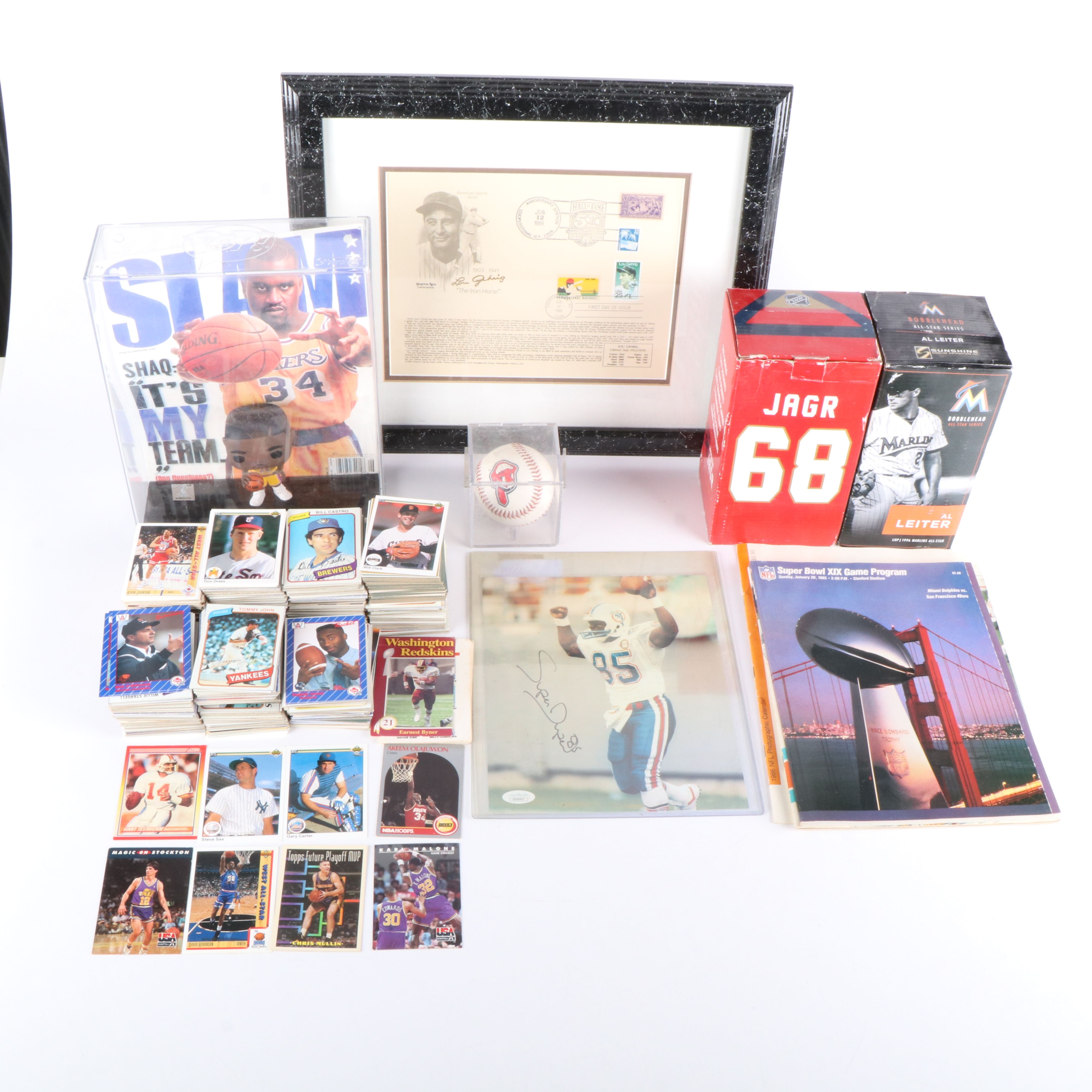 Topps Baseball Cards with Bobbleheads, Lou Gehrig Commemorative Display, & More