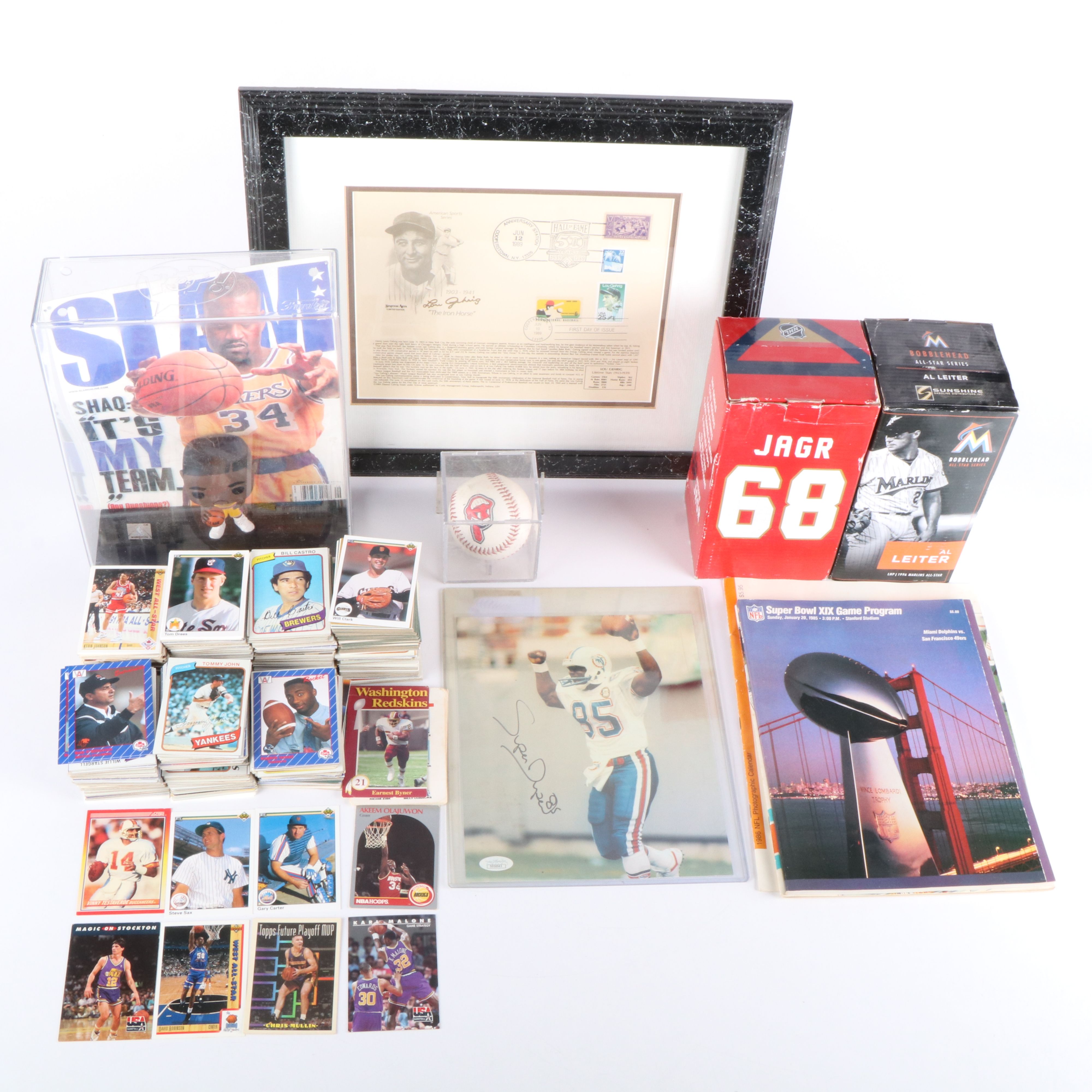 Topps Baseball Cards with Bobbleheads, Lou Gehrig Commemorative Display, & More