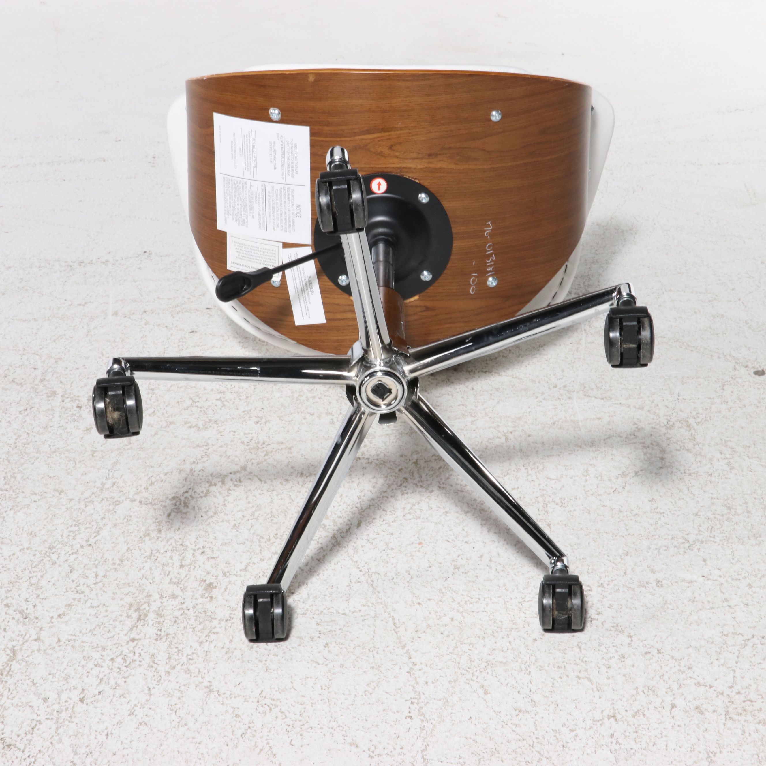 Mid Century Modern Style Bentwood and Faux Leather Office Chair