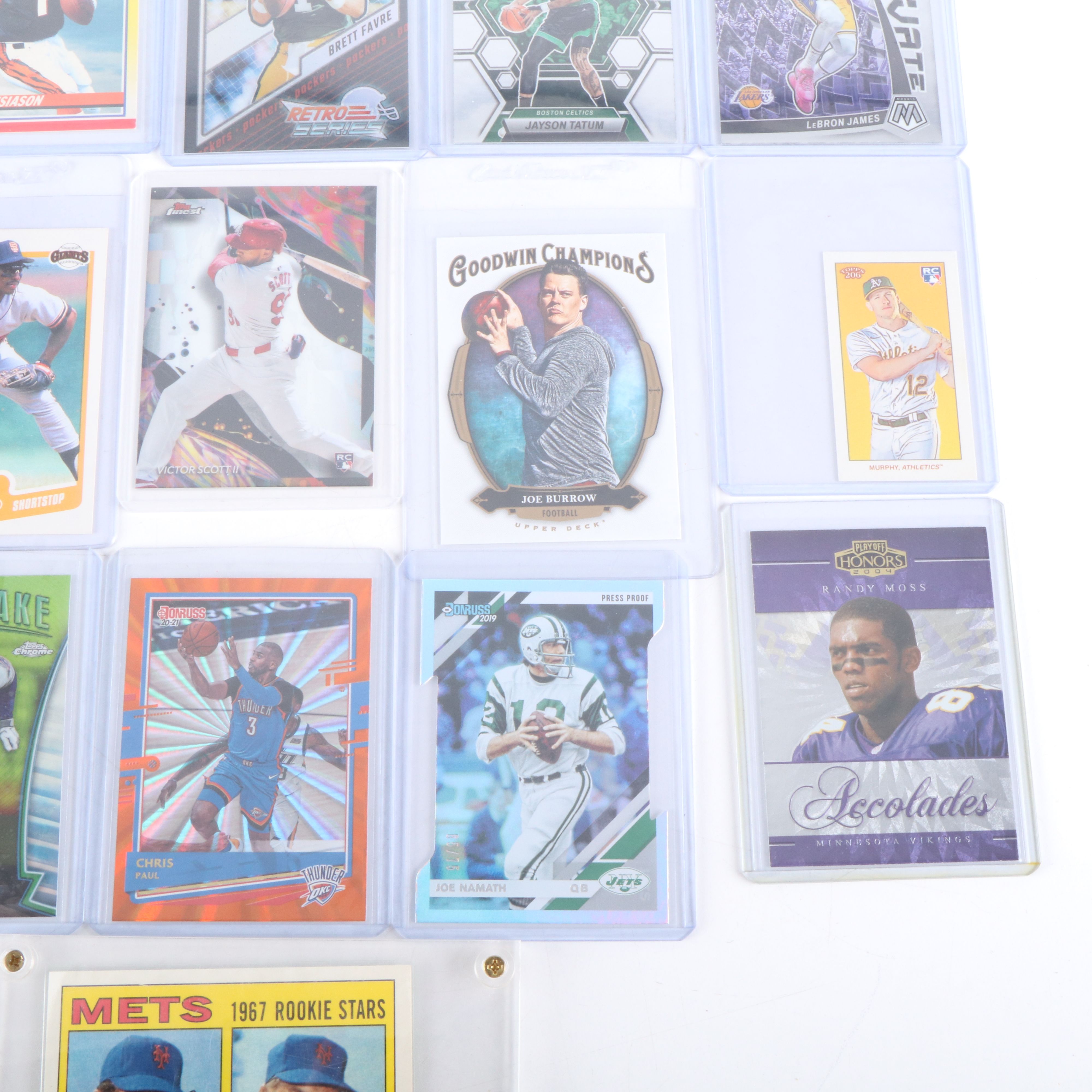 Donruss with Other Sports Cards Featuring Joe Burrow, Randy Moss, and More
