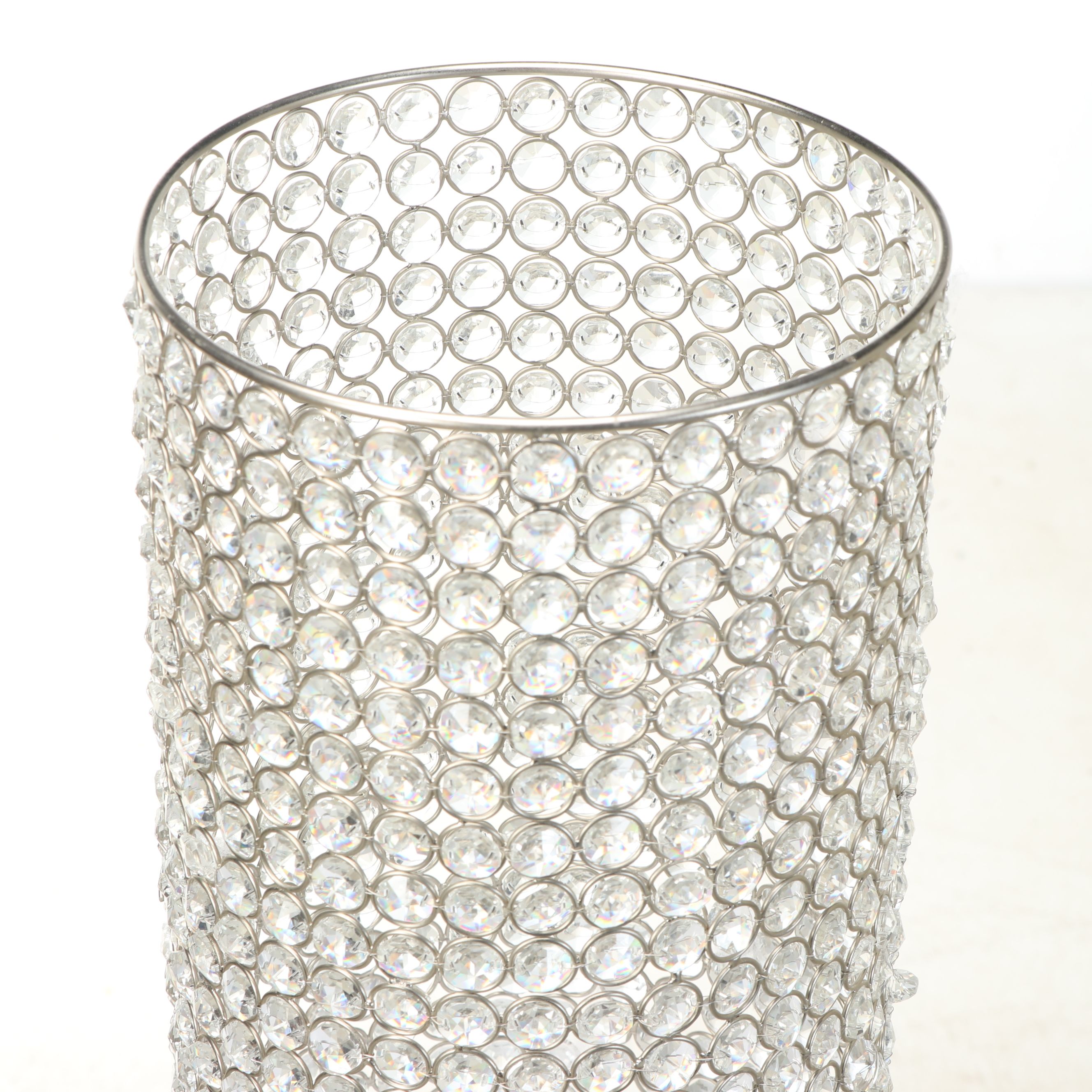AtHome Standing Beaded Crystal Candle Holders