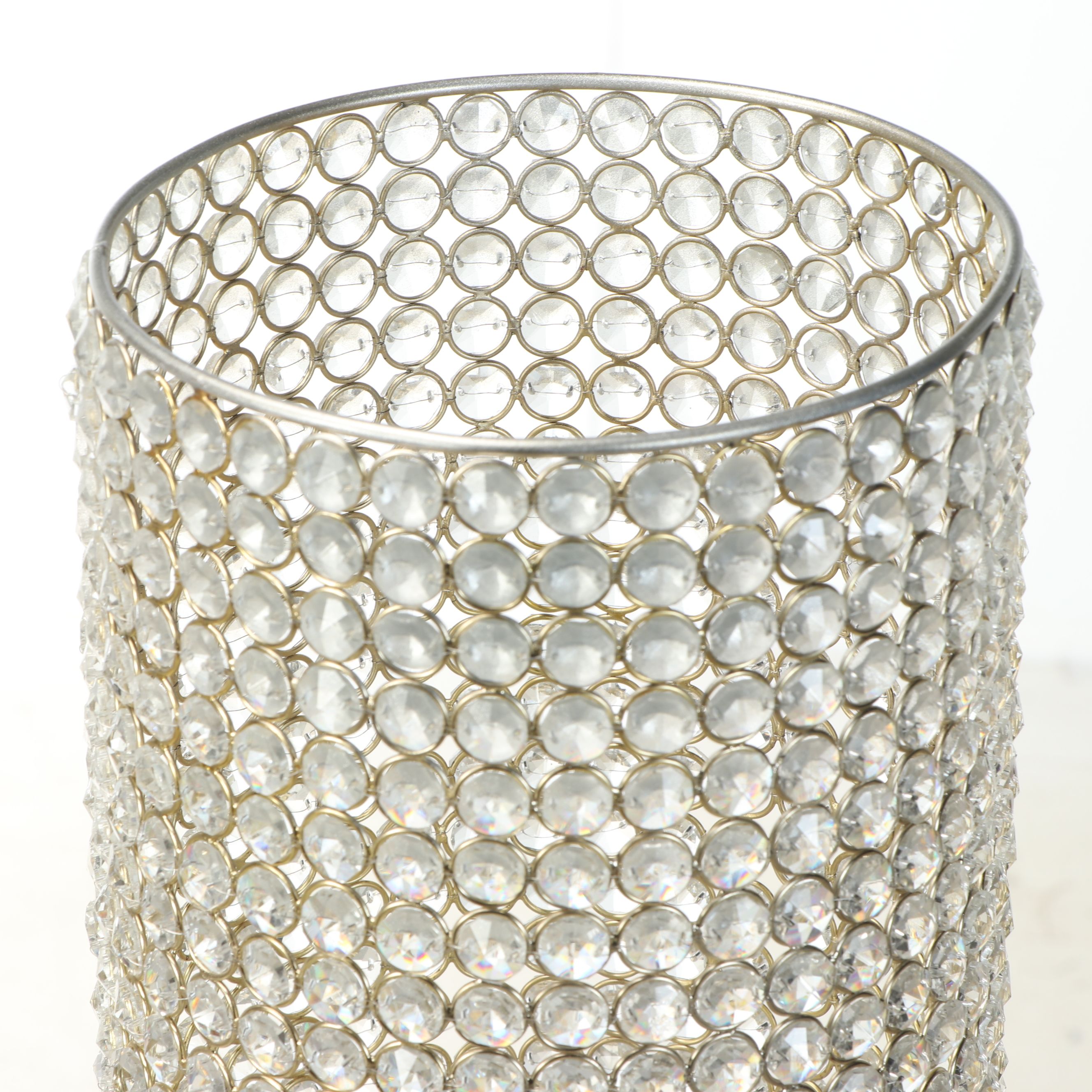AtHome Standing Beaded Crystal Candle Holders
