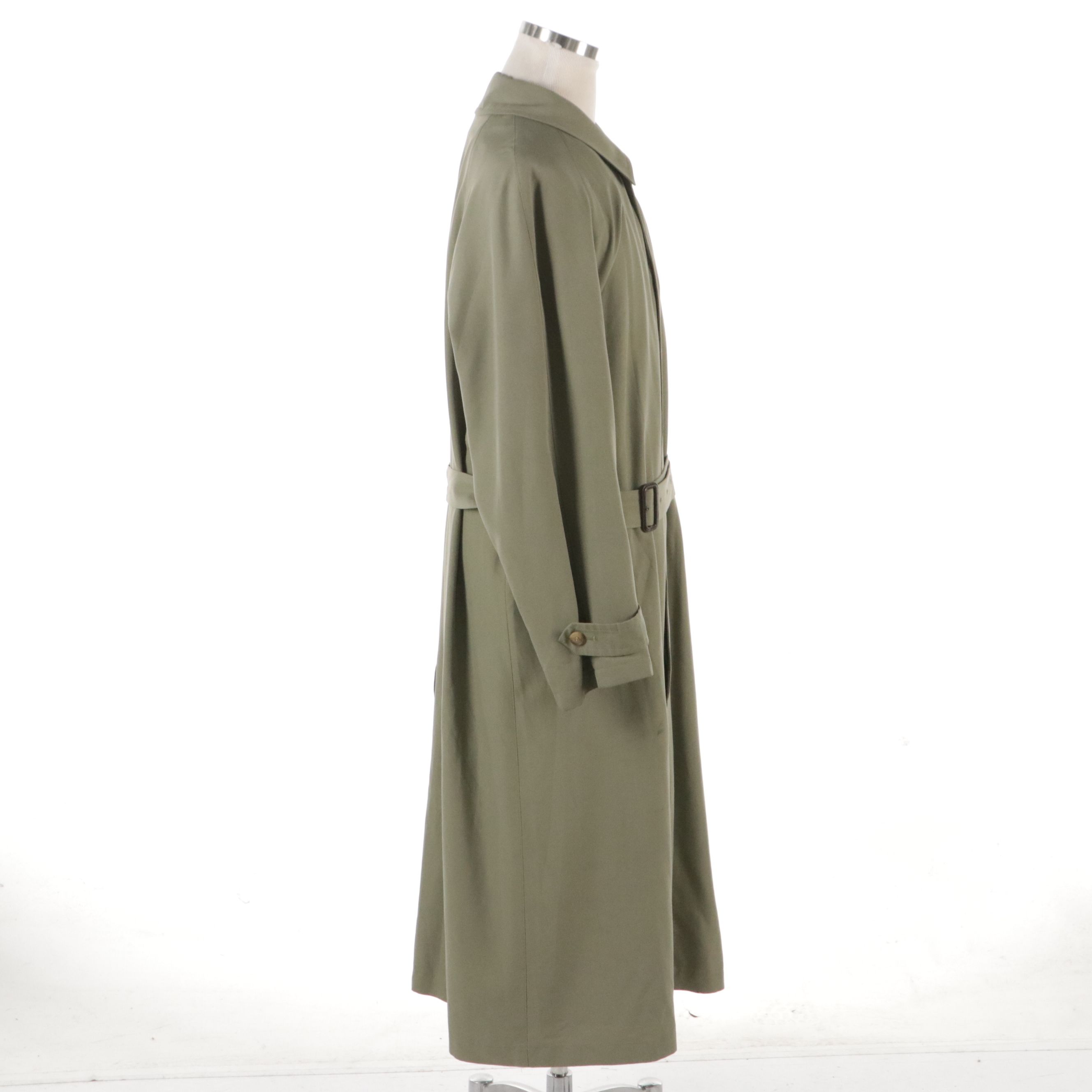 Men's Burberrys Rayon Blend Single-Breasted Trench Coat with Hidden Placket