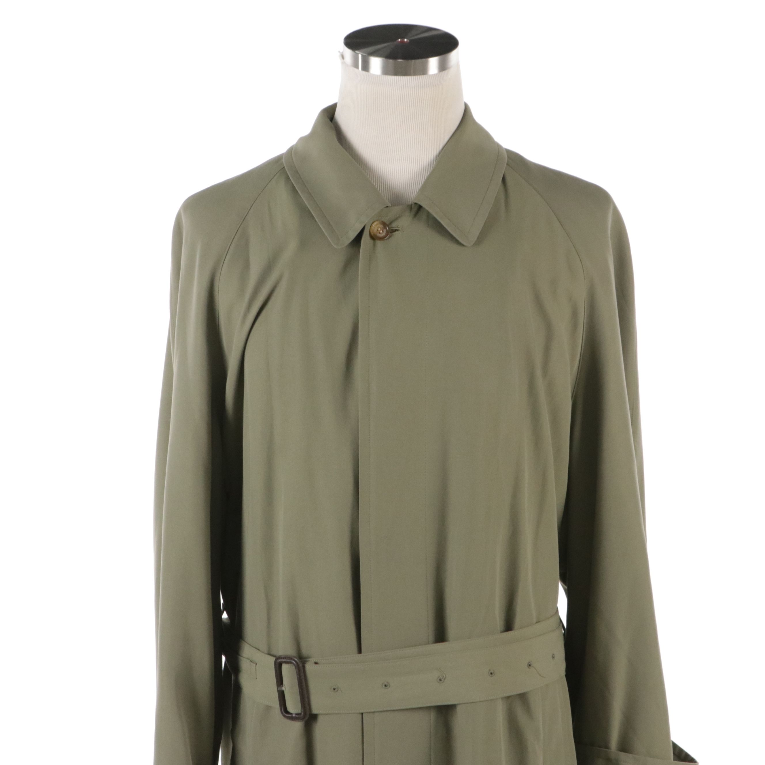 Men's Burberrys Rayon Blend Single-Breasted Trench Coat with Hidden Placket