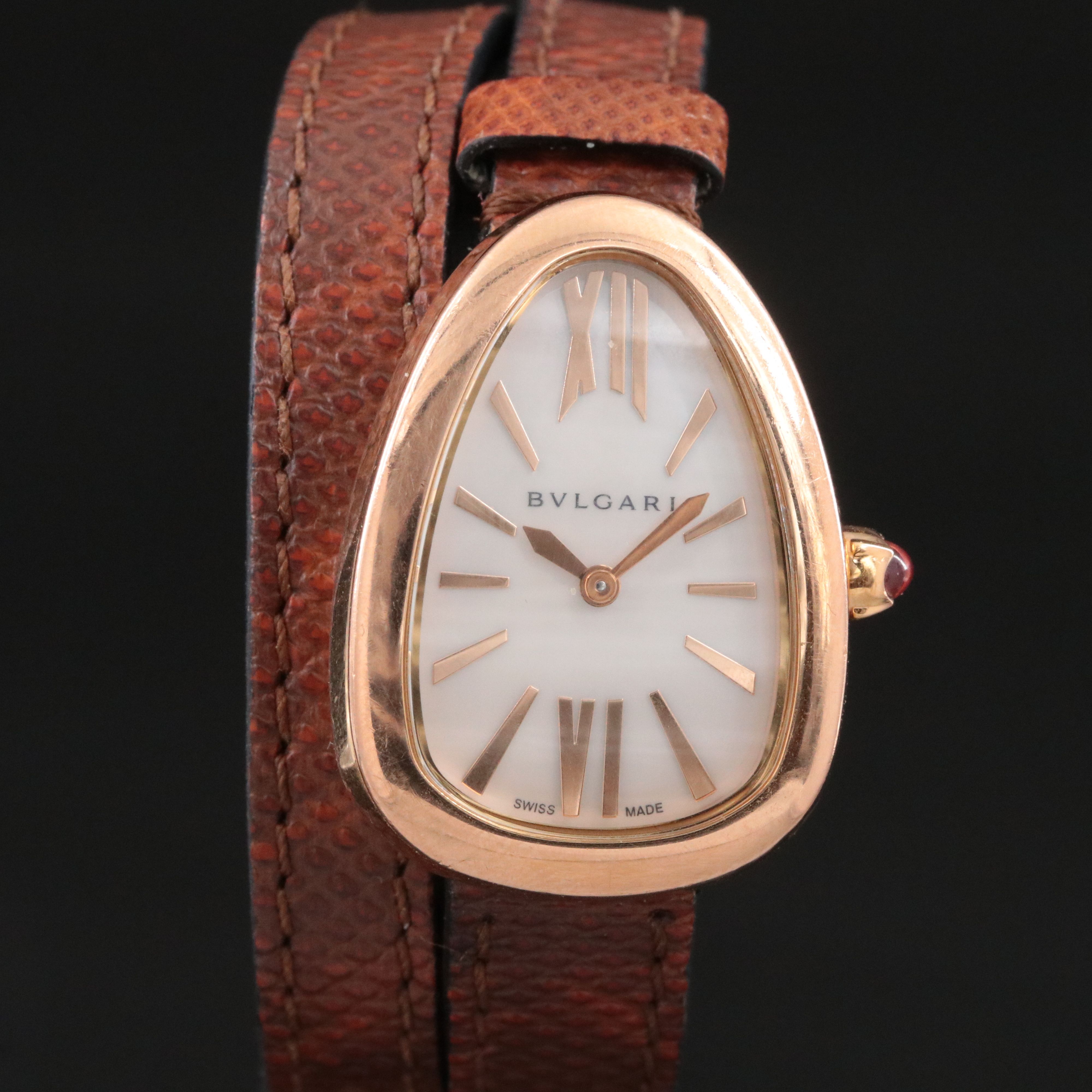 BVLGARI Serpenti 18K Rose Gold Quartz Watch