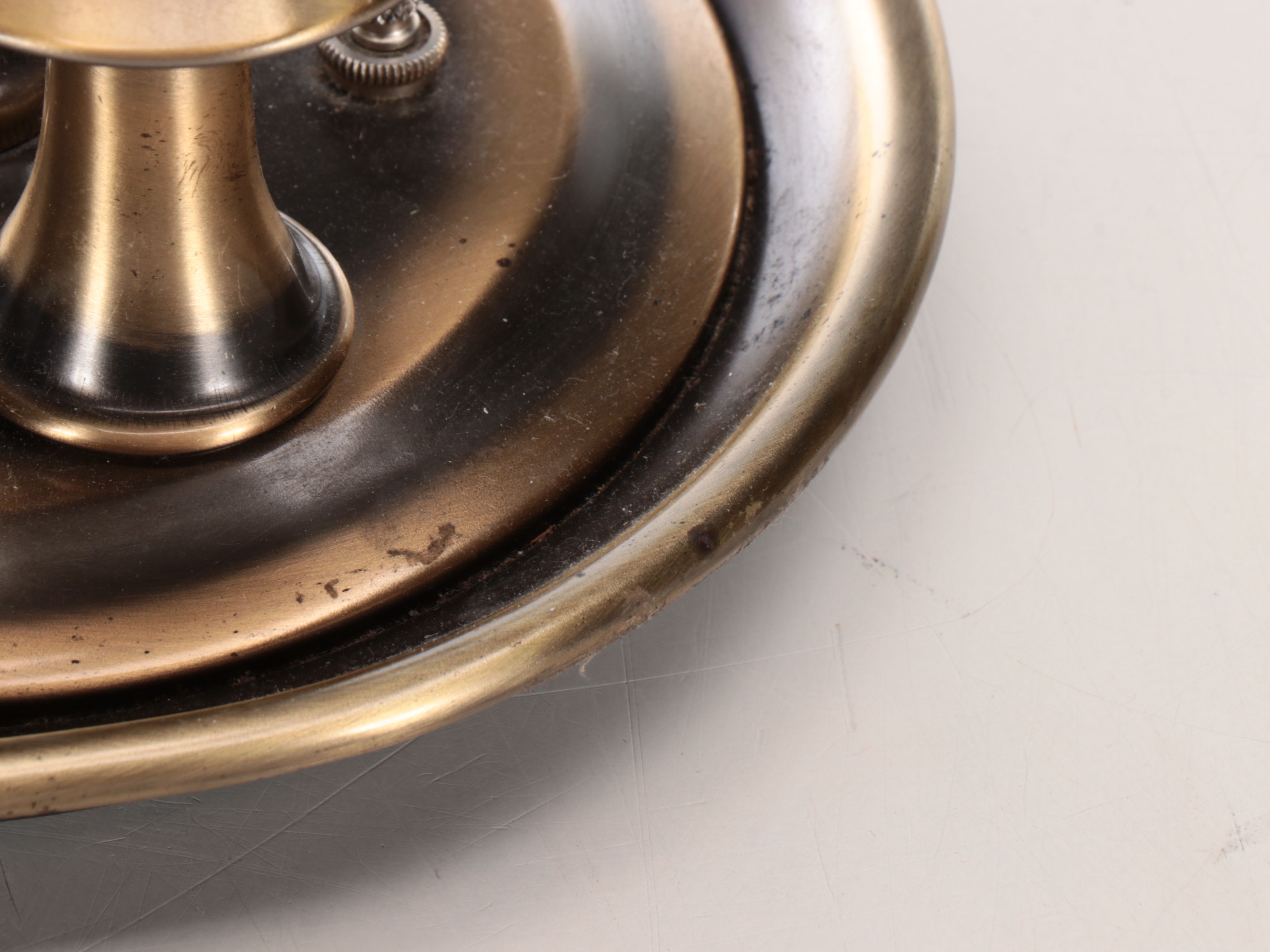 Neoclassical Style Bouillotte Table Lamp with Brass Tole Shade