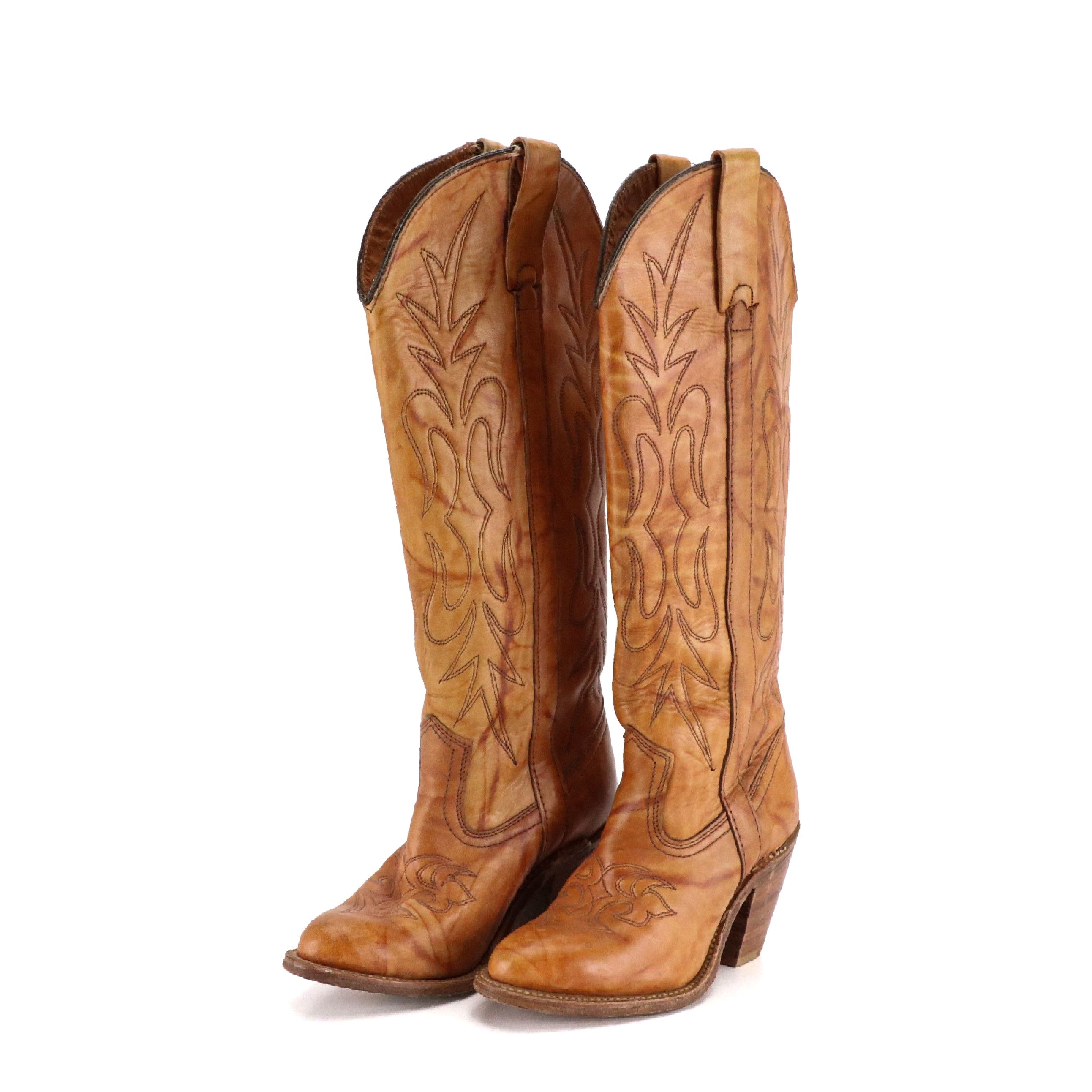 Miss Capezio Leather Western Style Knee-High Boots