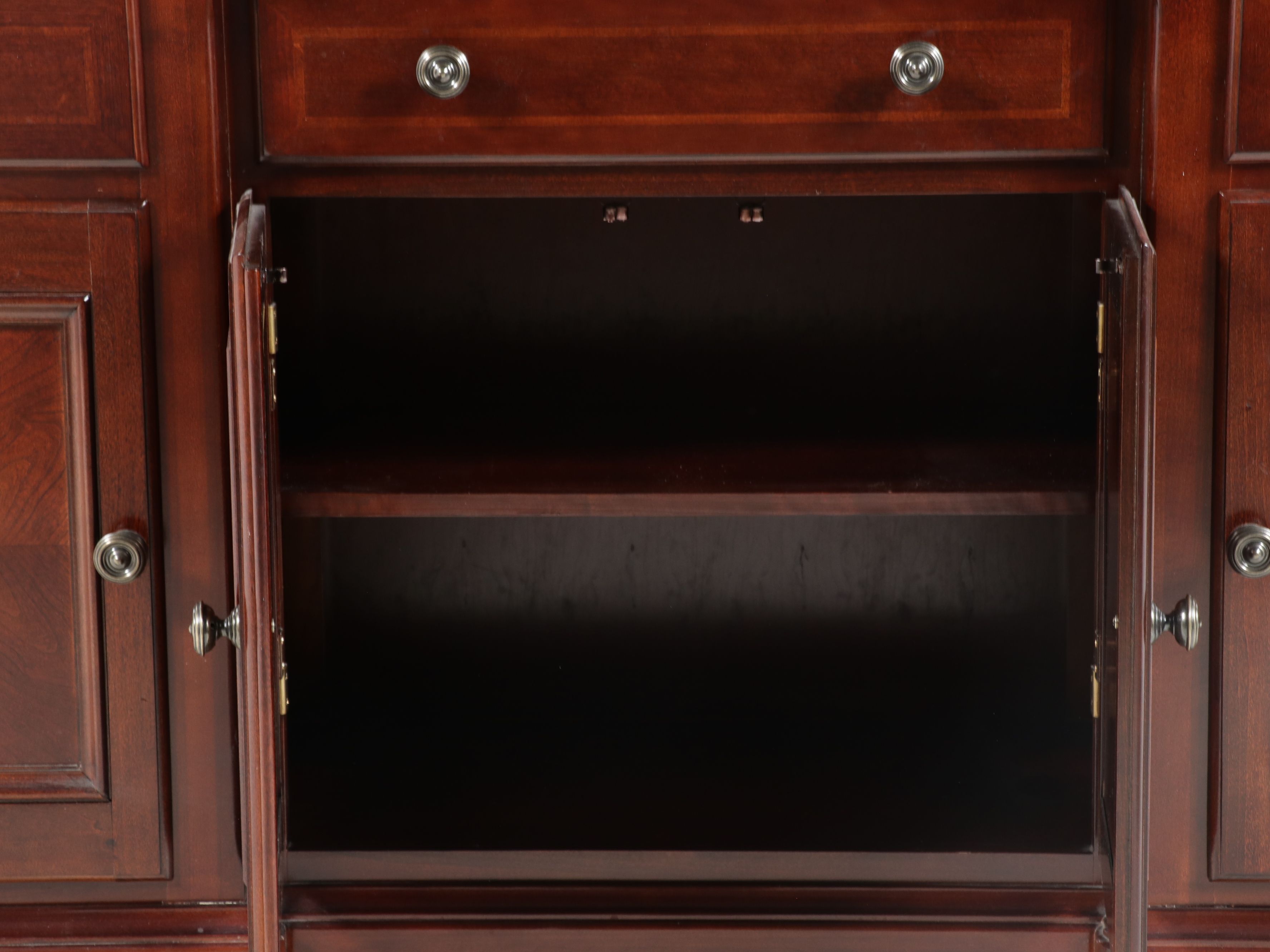 Universal Furniture Mahogany Breakfront Sideboard with Granite Top