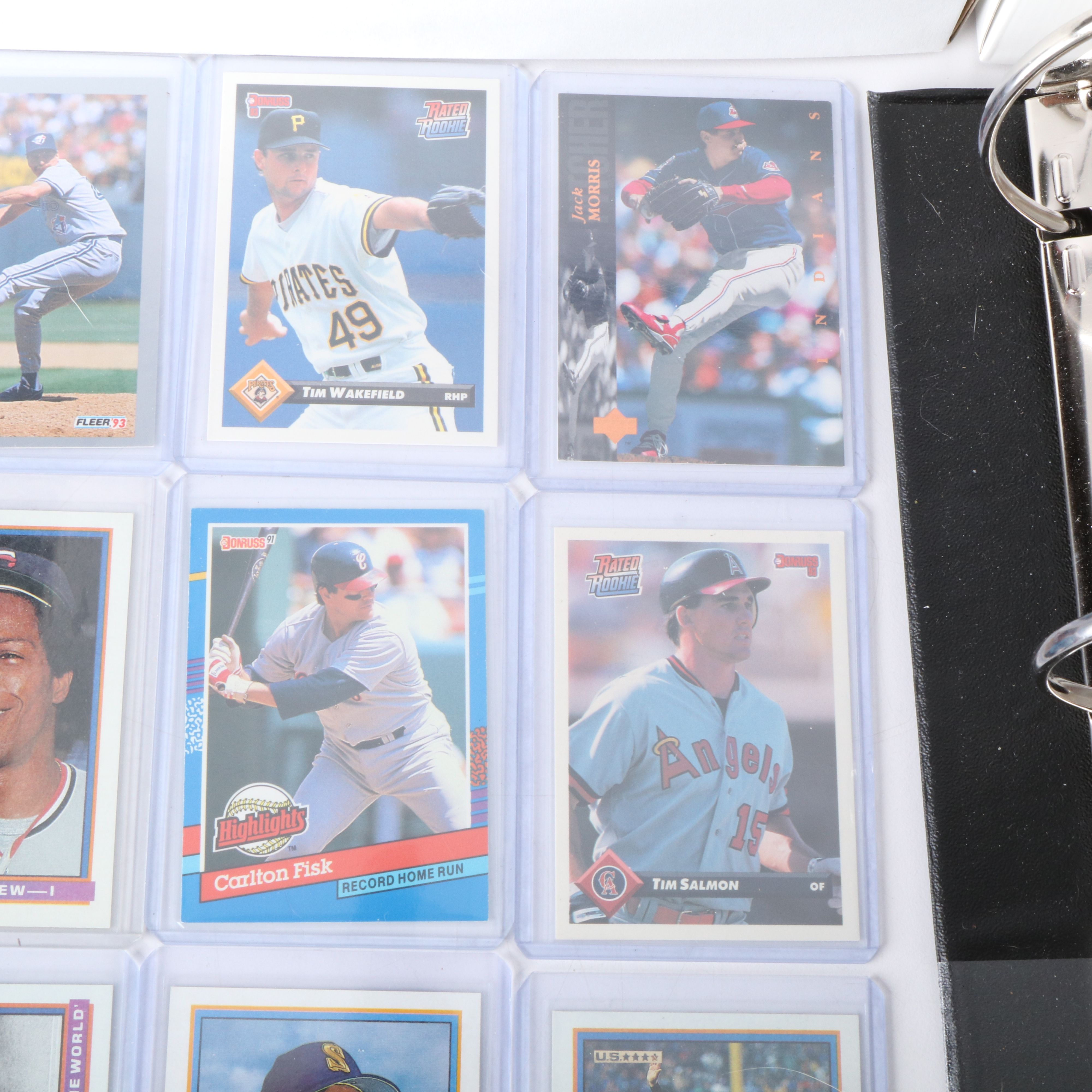 Donruss with Other Baseball Cards Featuring Tim Wakefield and Tim Salmon Rookies