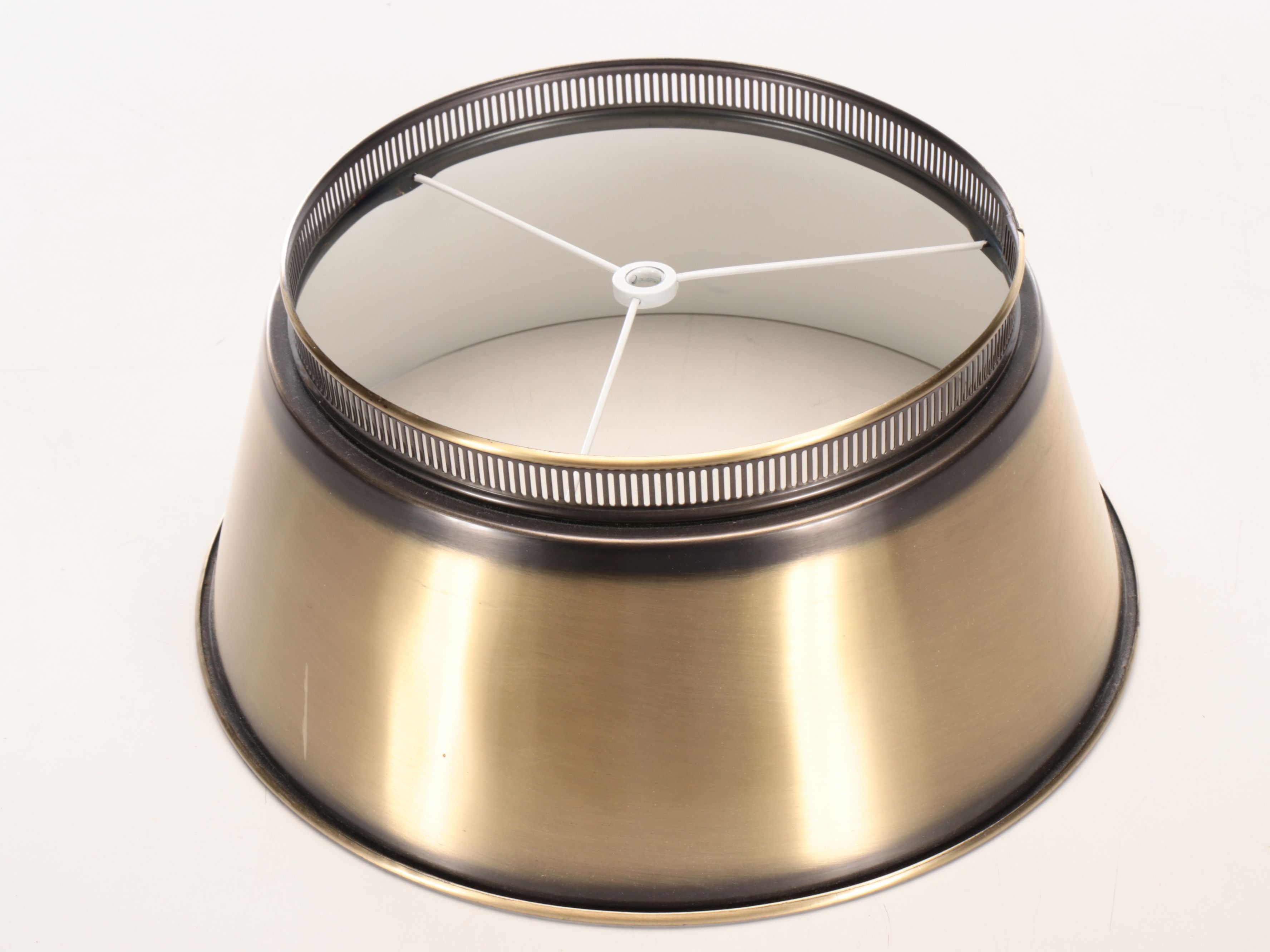 Neoclassical Style Bouillotte Table Lamp with Brass Tole Shade