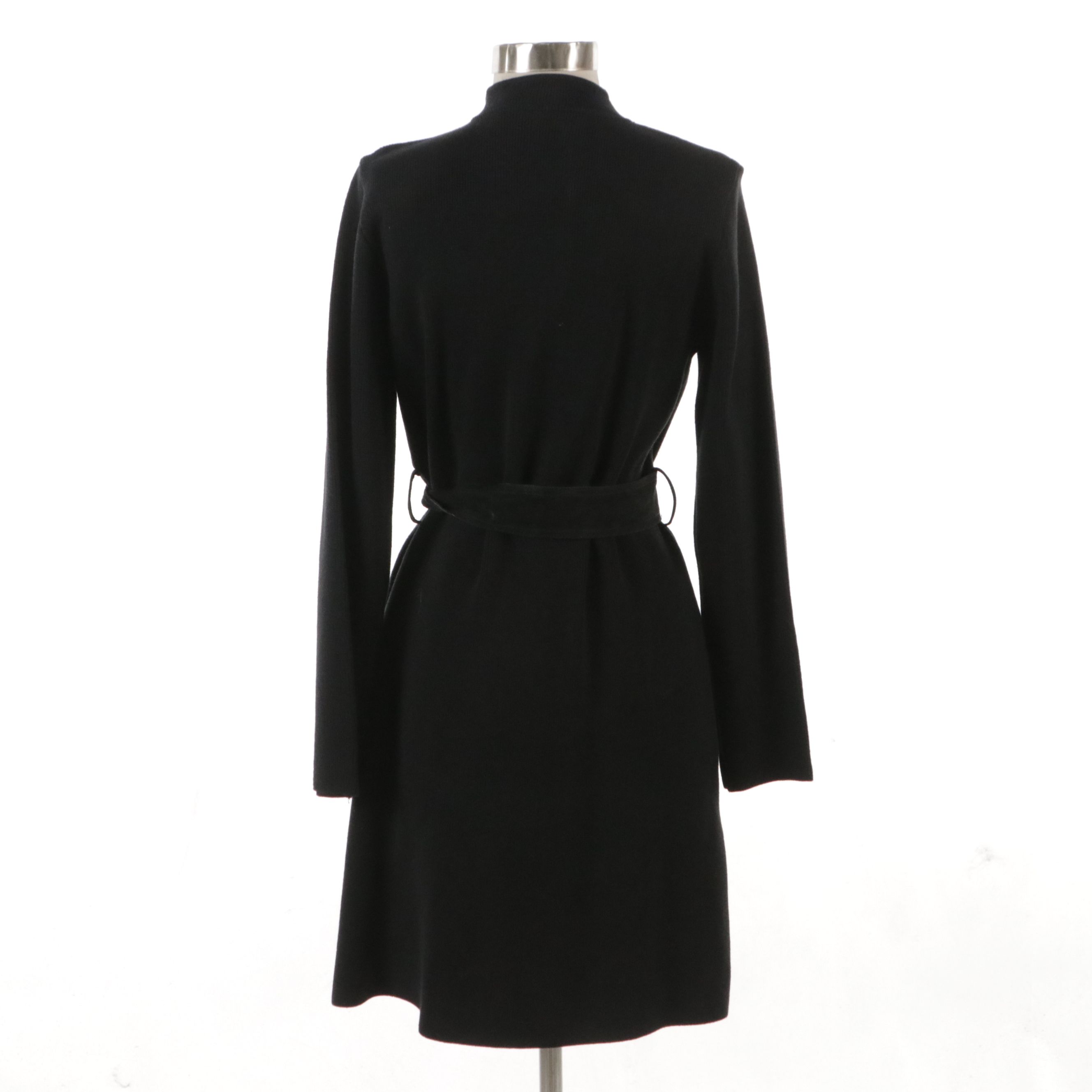 Cynthia Steffe Black Suede, Knit, and Rabbit Fur Button-Front Jacket with Tag