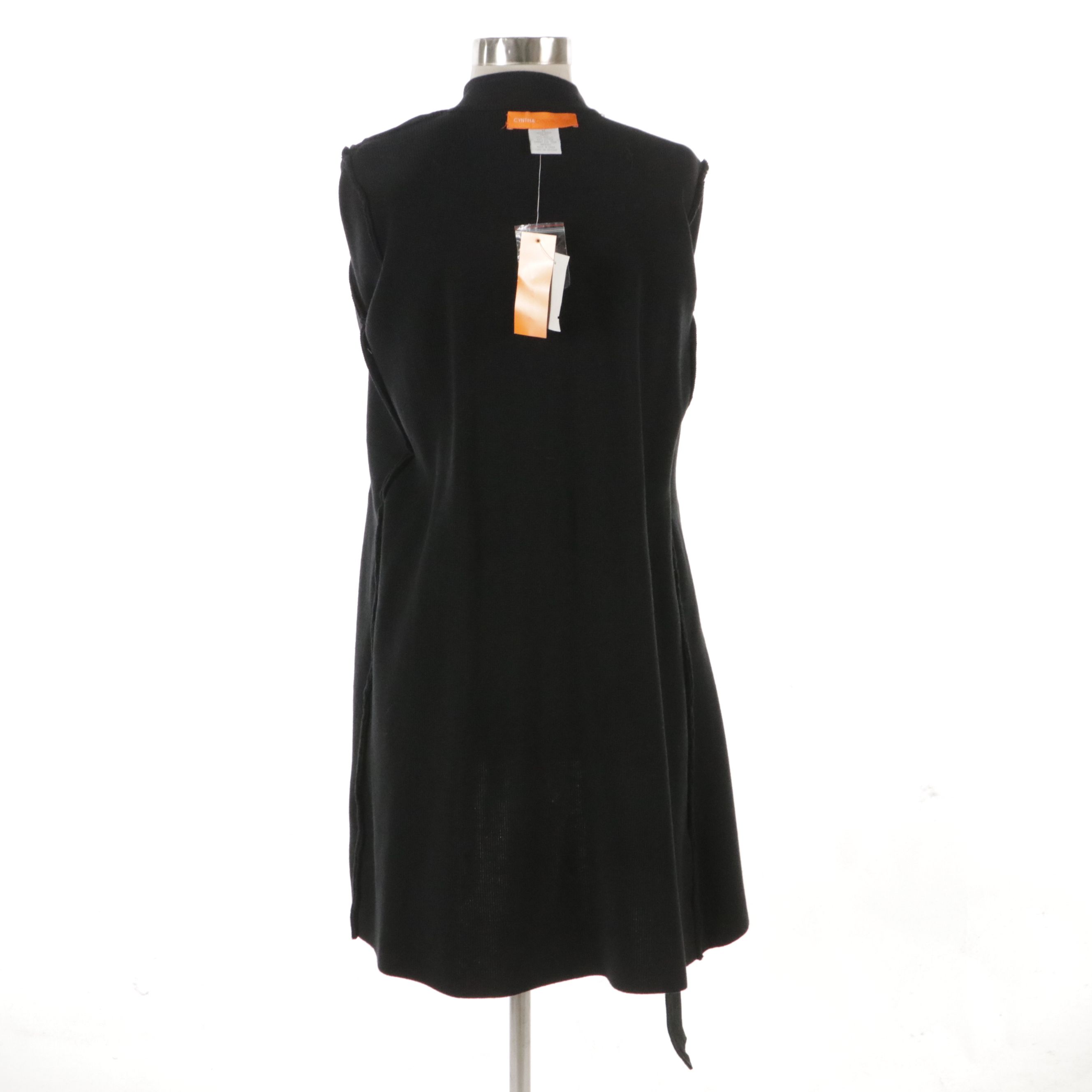 Cynthia Steffe Black Suede, Knit, and Rabbit Fur Button-Front Jacket with Tag