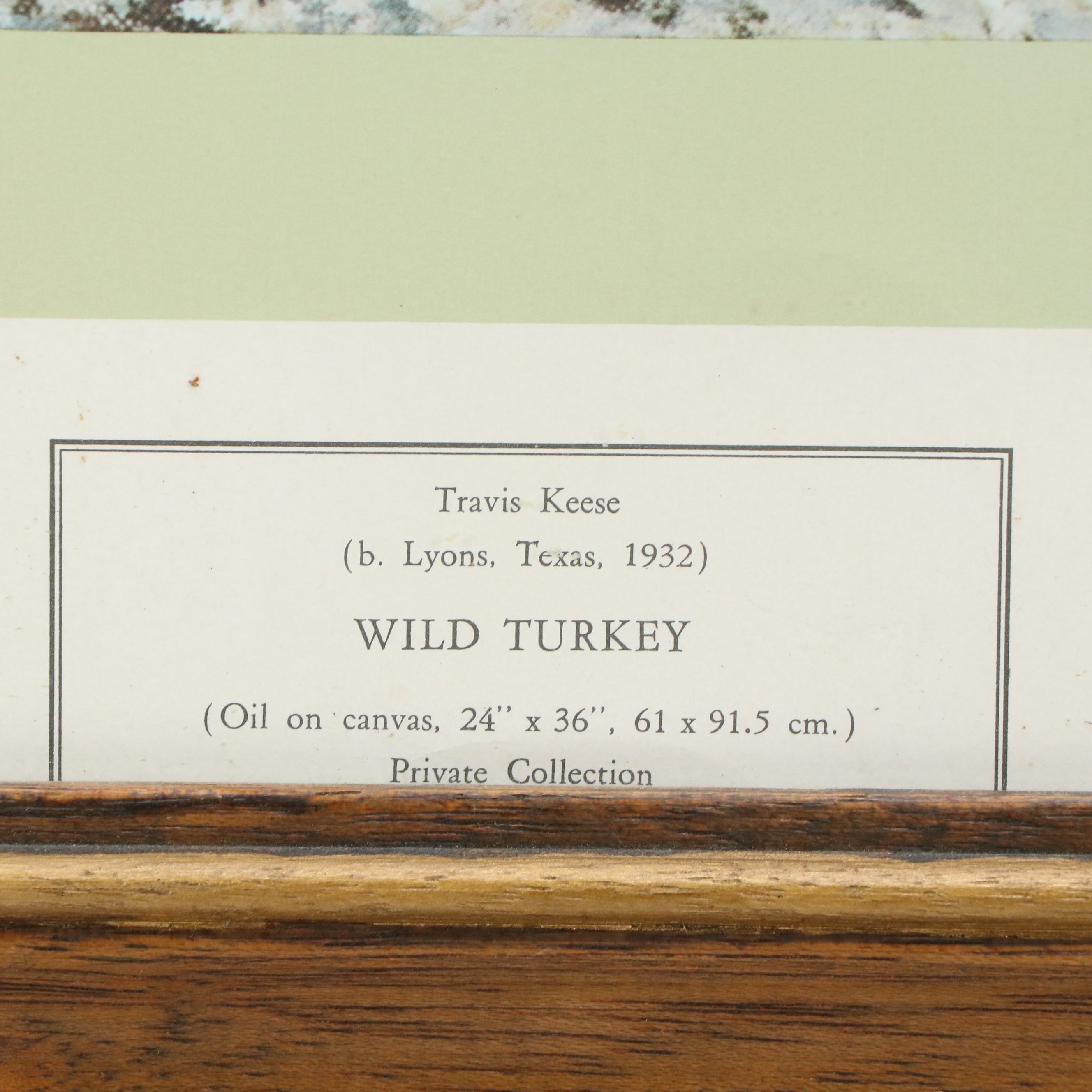 Offset Lithograph After Travis Keese "Wild Turkey," Mid-20th to 21st Century