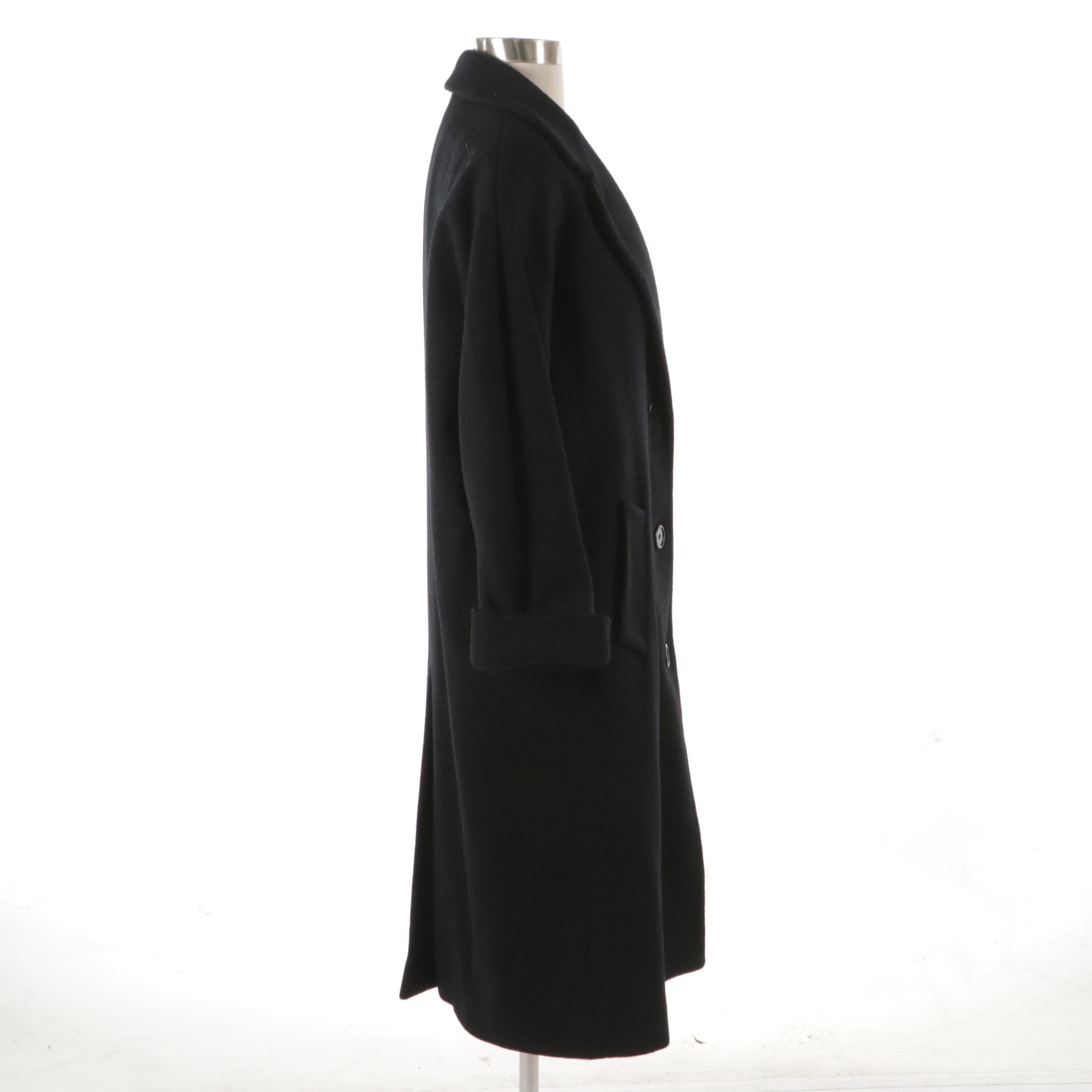 Bill Blass Signature Black Wool Coat