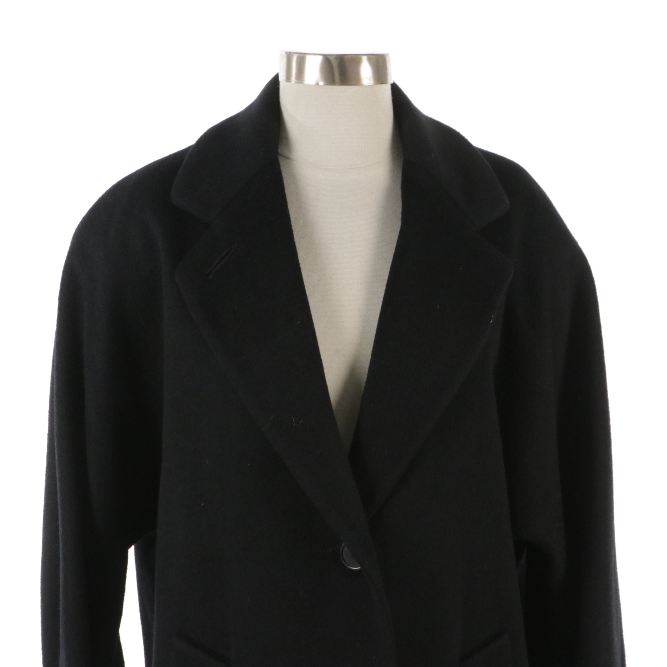 Bill Blass Signature Black Wool Coat