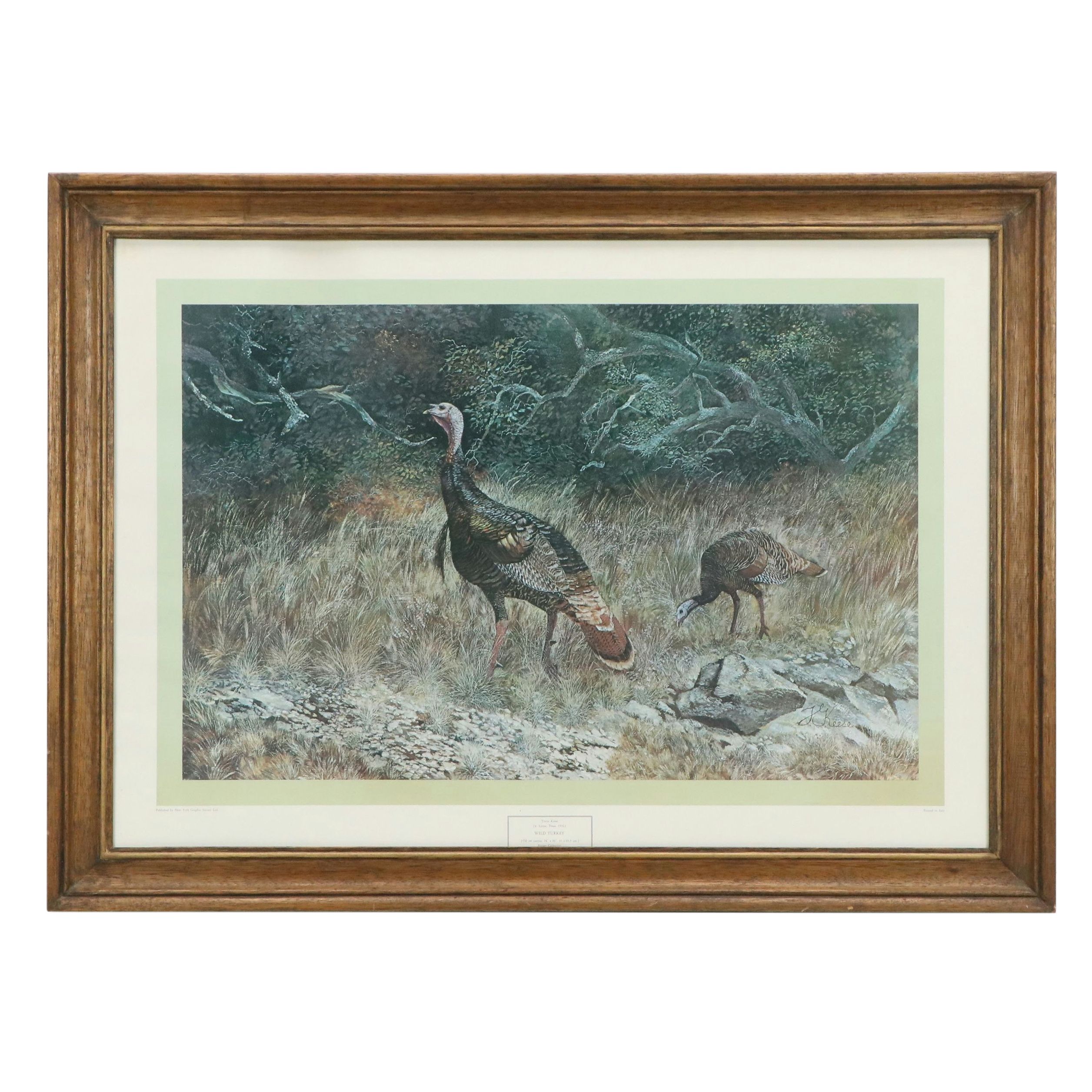 Offset Lithograph After Travis Keese "Wild Turkey," Mid-20th to 21st Century