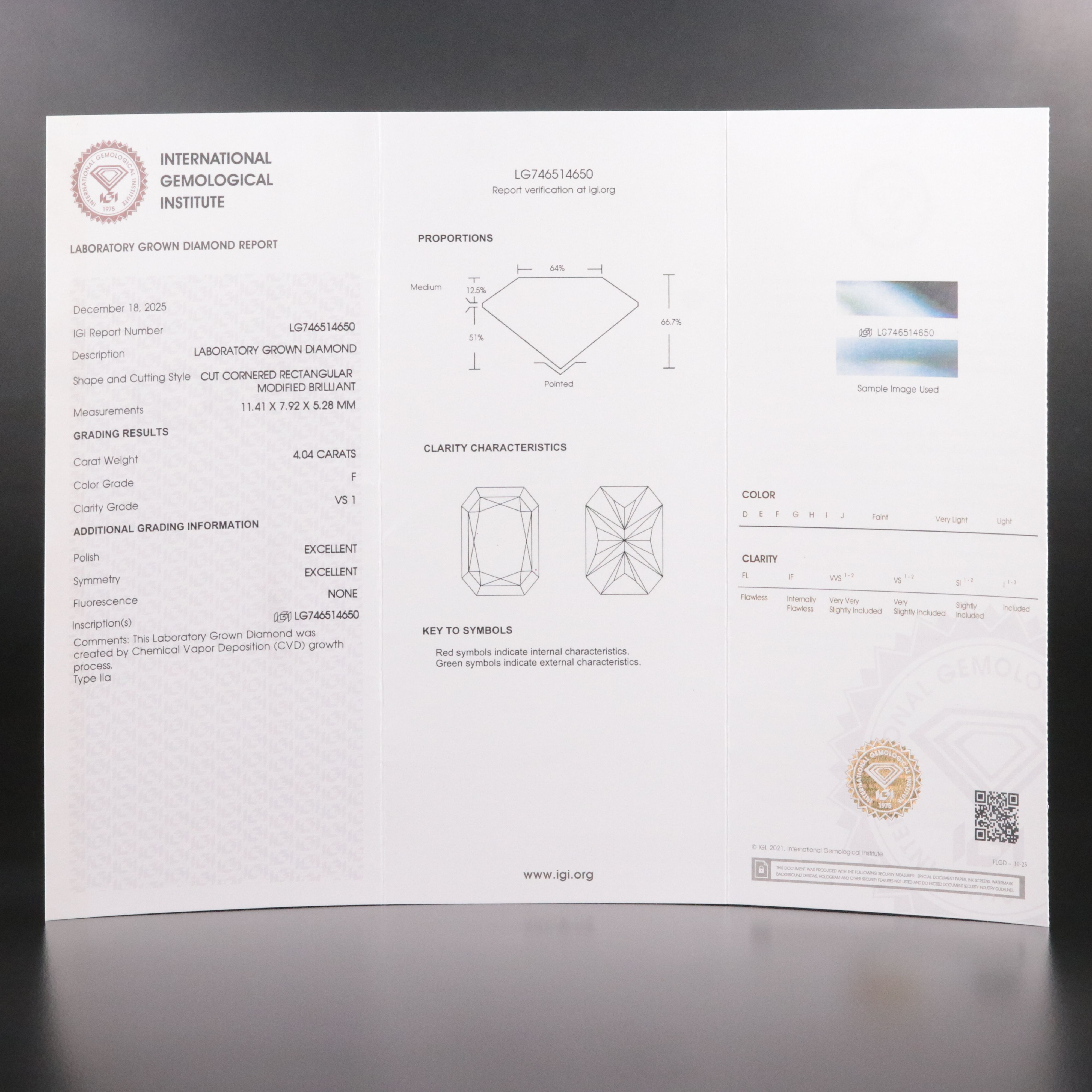 14K 4.04 CTW Lab Grown Diamond Solitaire Ring with IGI Report
