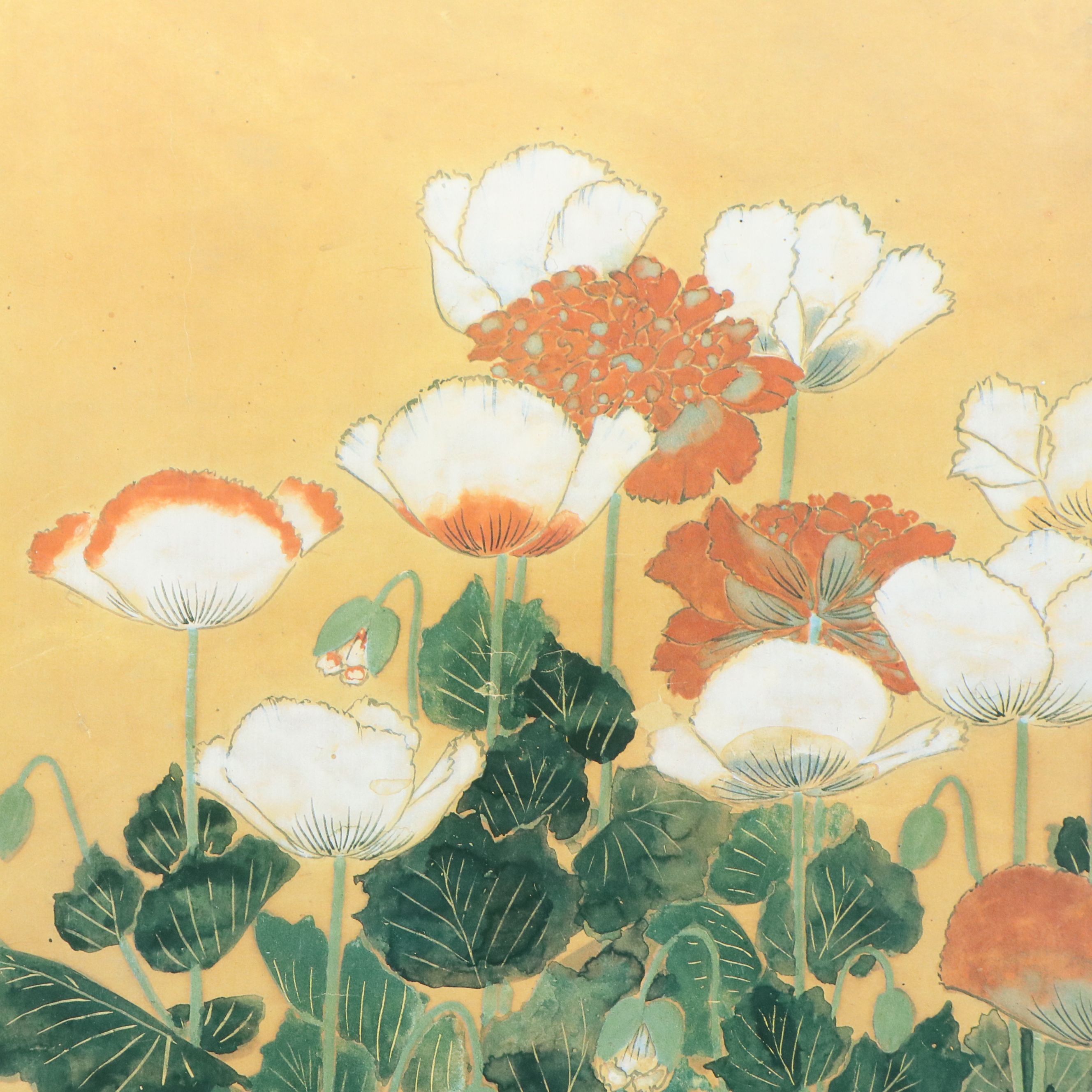 Offset Lithograph After Kitagawa Sōsetsu Exhibition Poster "Poppies," Circa 2015